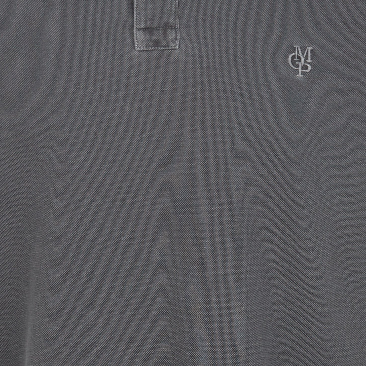 Polo regular-fit brodé en coton piqué MARC O'POLO Gris
