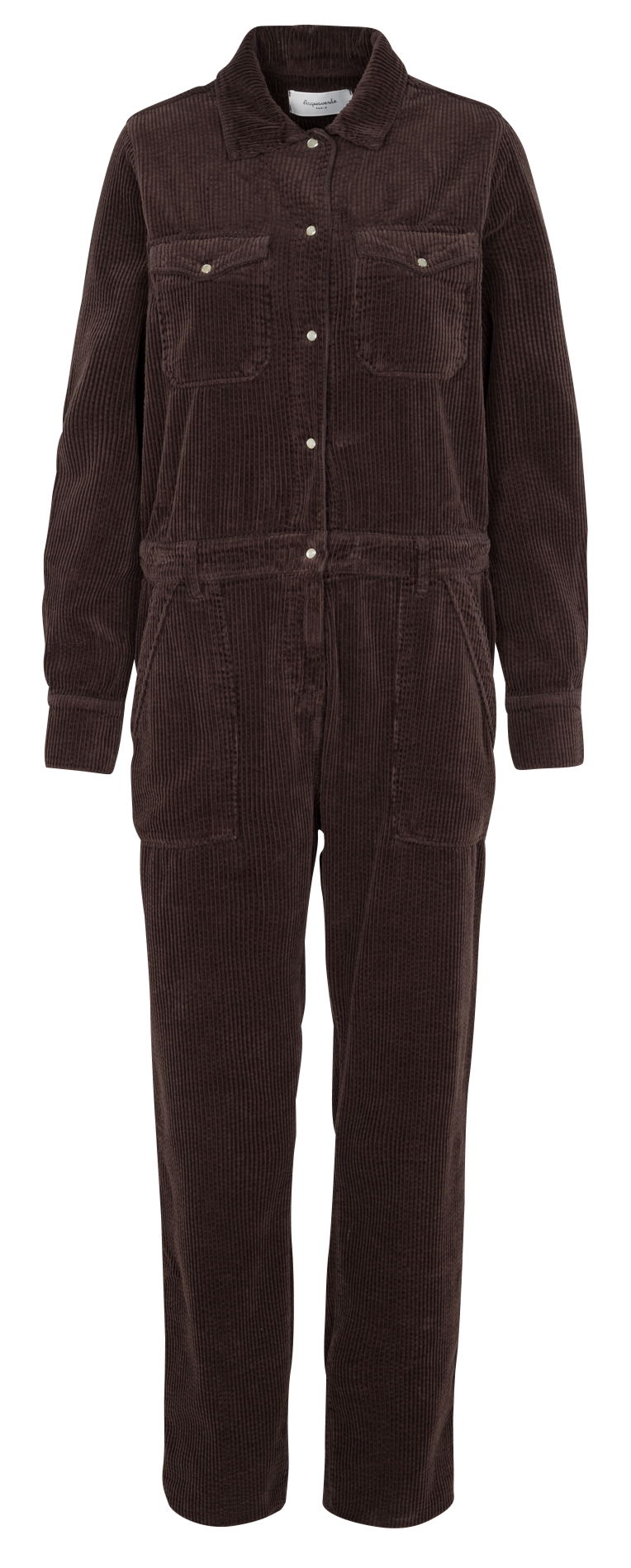 Cotton corduroy jumpsuit with high neck ACQUAVERDE Brown