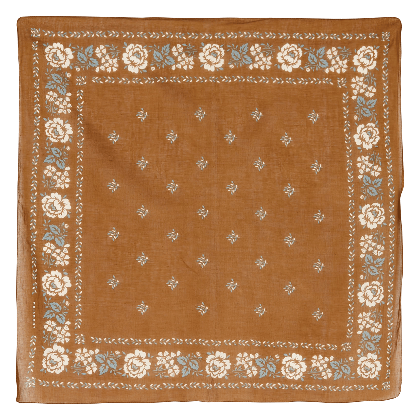 Foulard carré en coton imprimé MOISMONT Marron