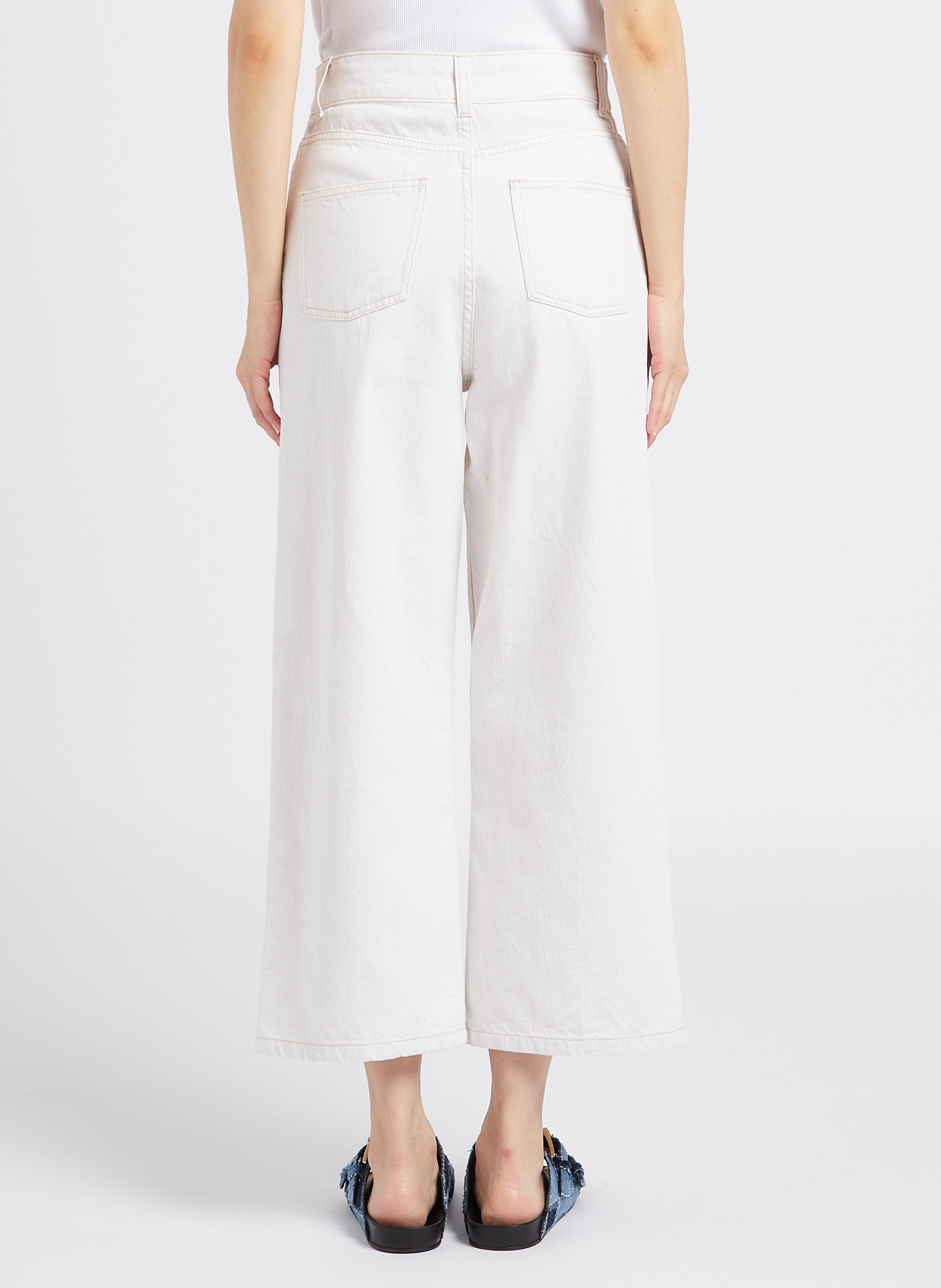 Wide-leg cotton and linen-blend jeans IRO Beige