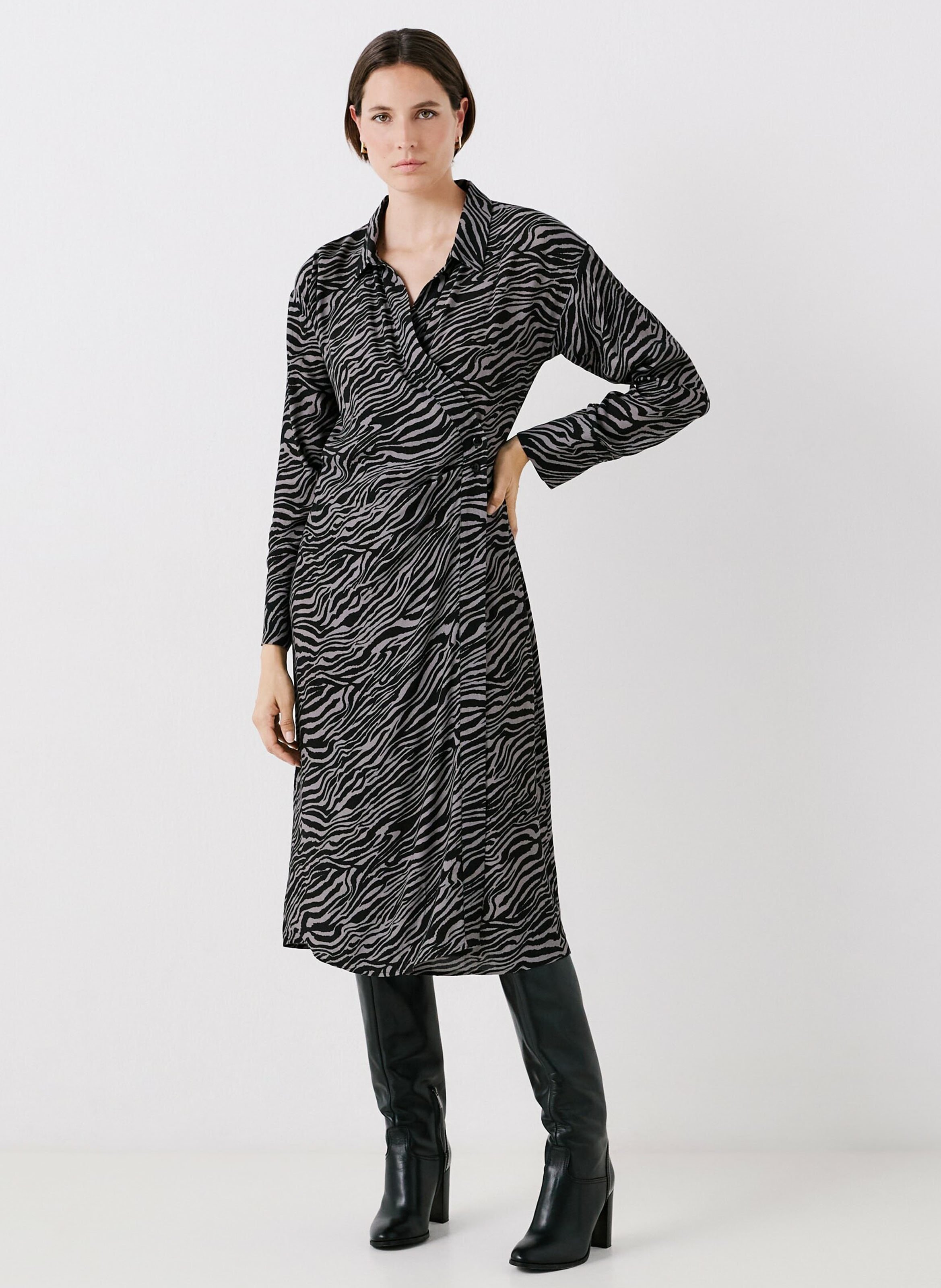 Robe Midi Col Chemise Rmarie Noir Caroll Femme 4003476 1022 NOIR Place des Tendances Belgique