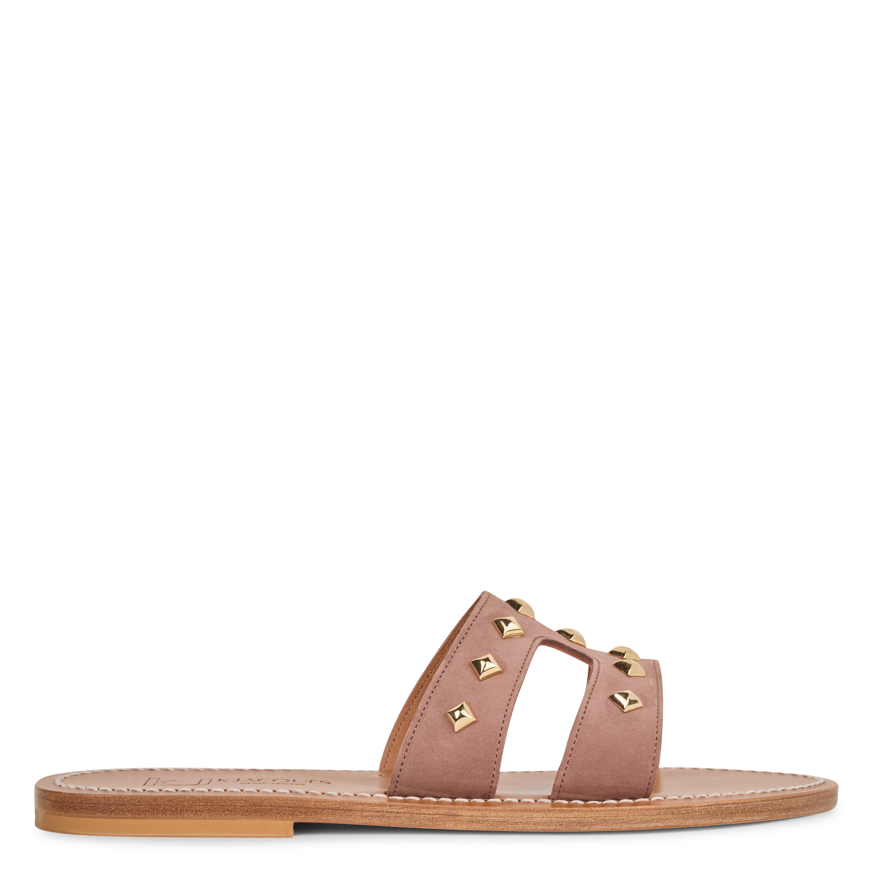 Sandales plates à clous en cuir  K JACQUES Marron