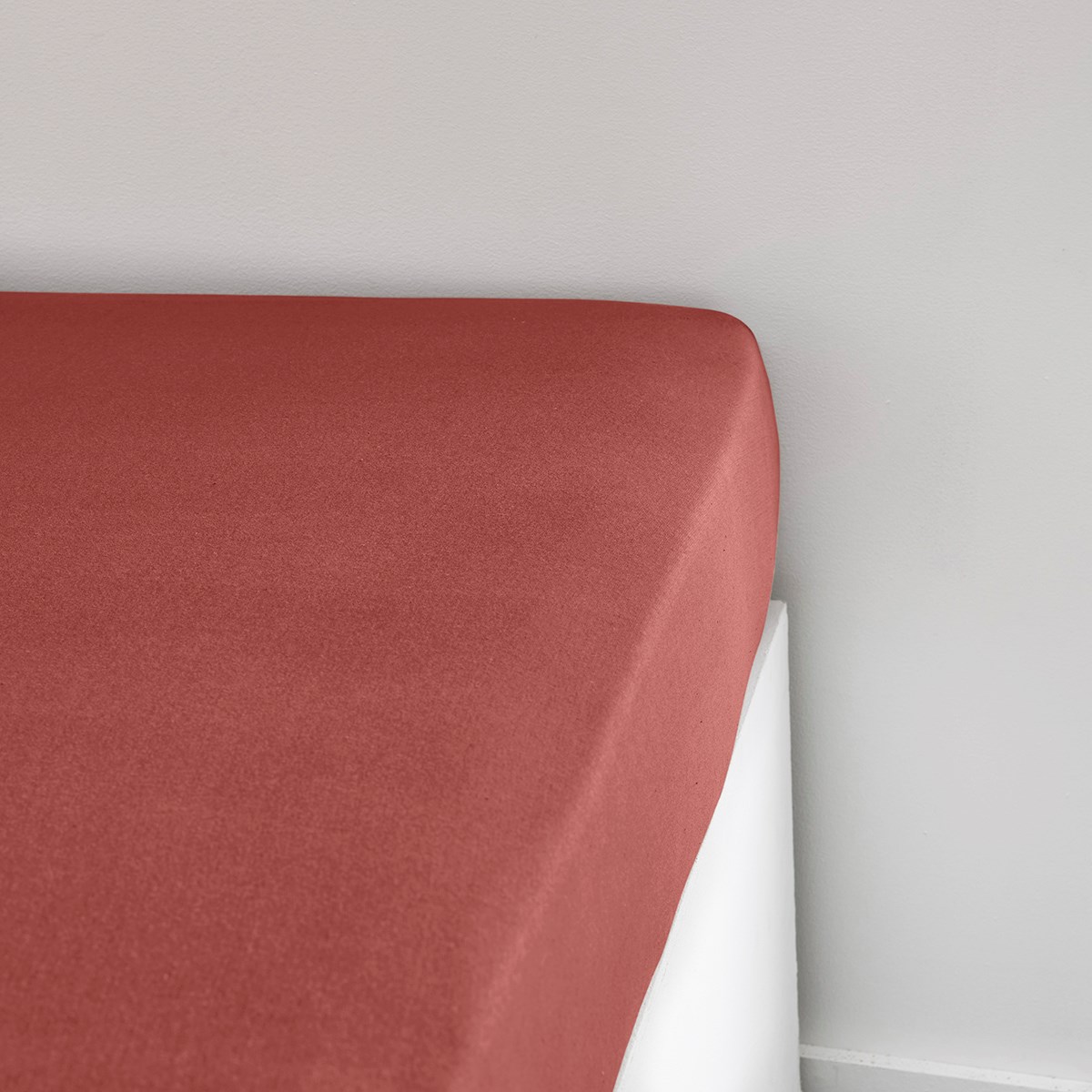 Stretch cotton fitted sheet Red