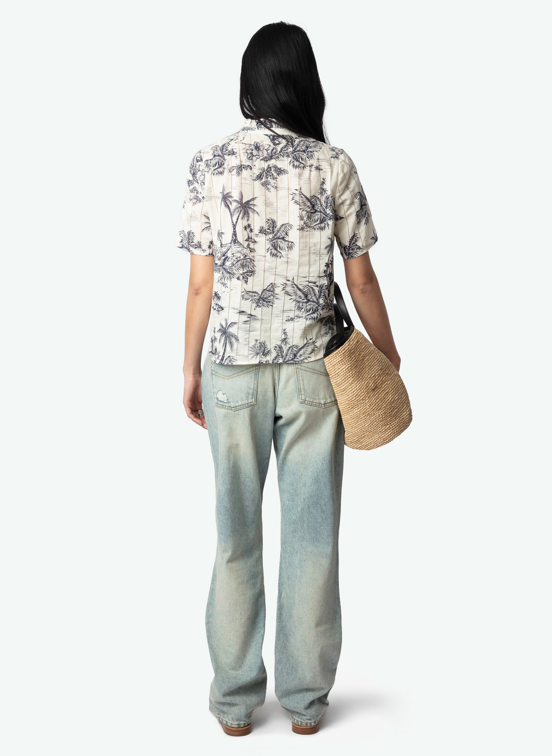 Baumwollbluse mit Rundhalsausschnitt ZADIG&VOLTAIRE Beige