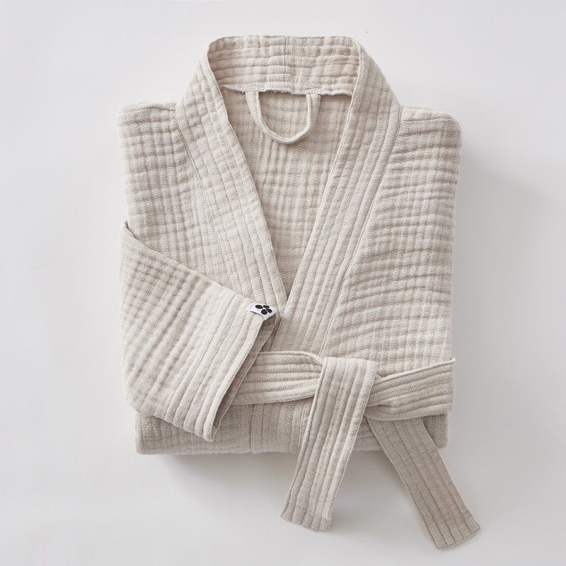 Peignoir kimono mixte gaze de coton unie gaïa L'EFFET PAPILLON