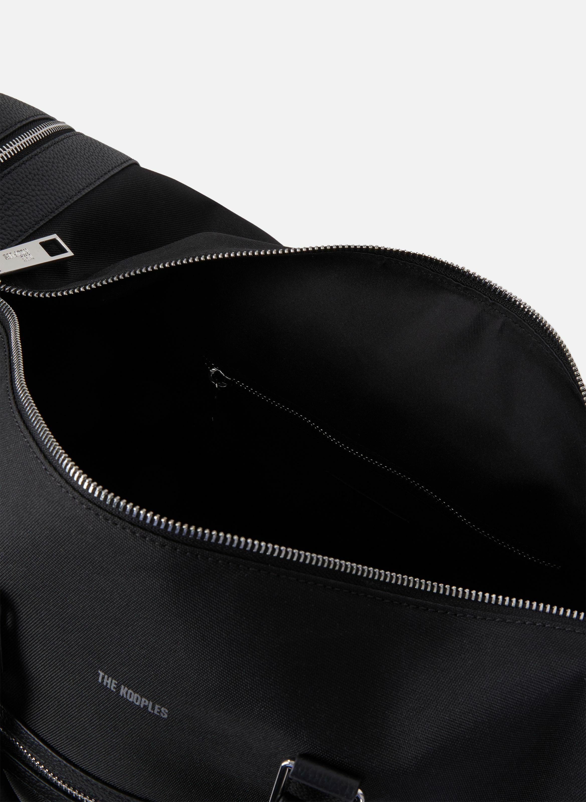 Leather and canvas weekend bag THE KOOPLES Black