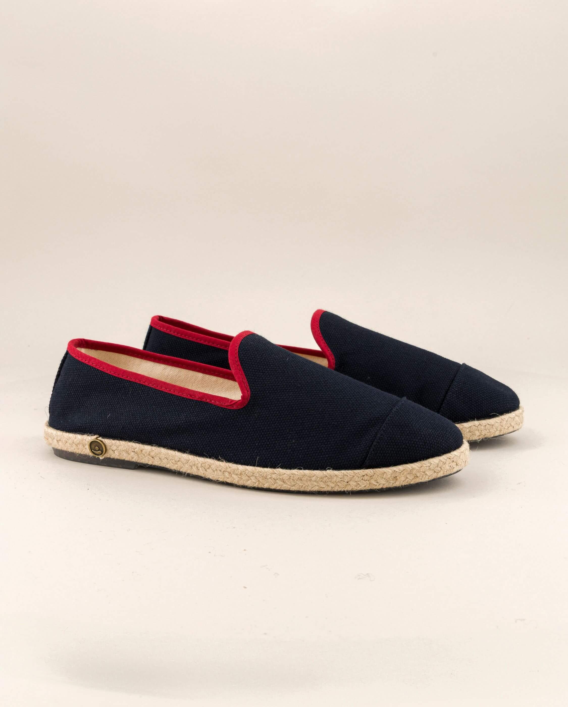 Men's cotton espadrilles, navy red ANGARDE Blue