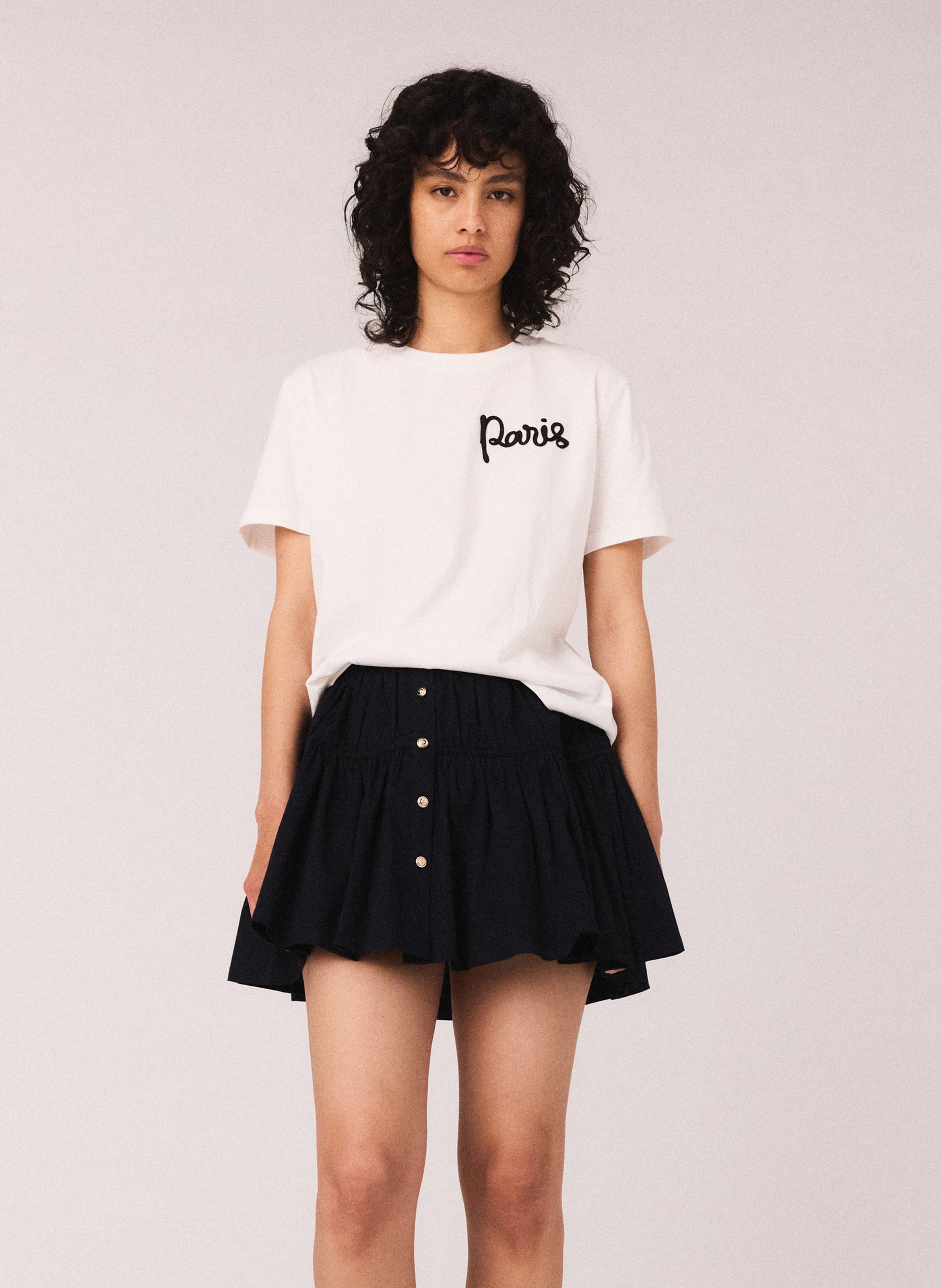 Effen T-shirt MAJE Wit