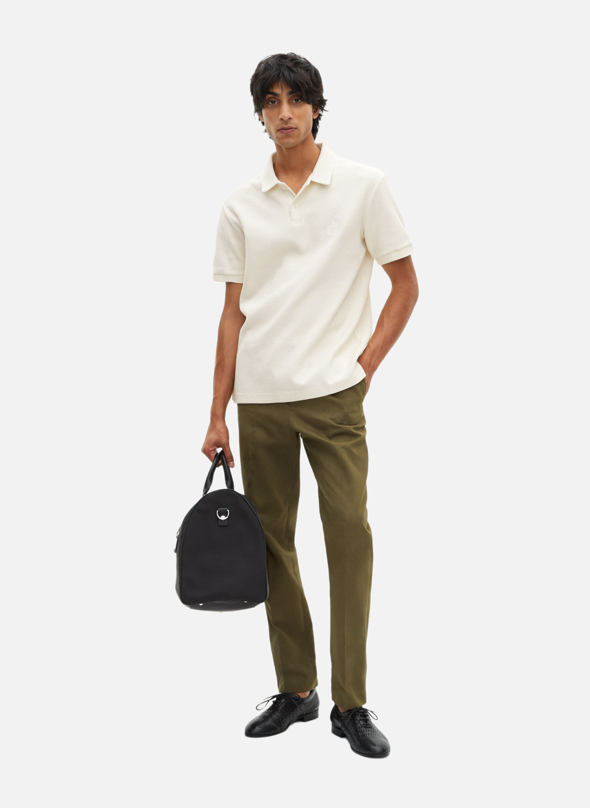 Honeycomb Polo Shirt with Crest THE KOOPLES Beige