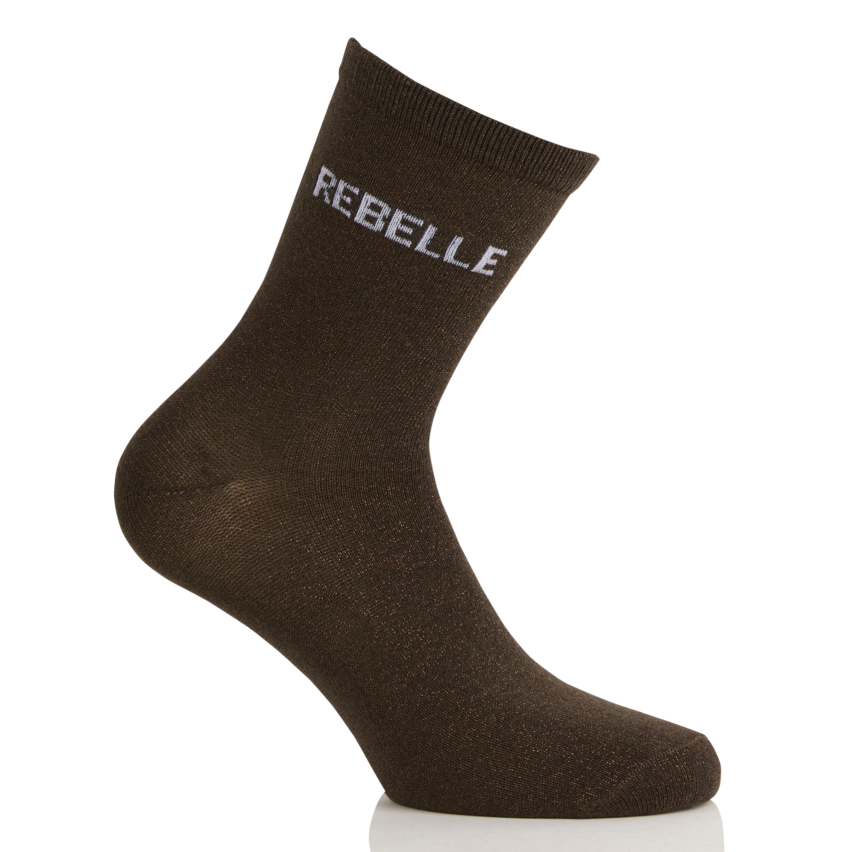 Cotton socks with logo PIECES Brown