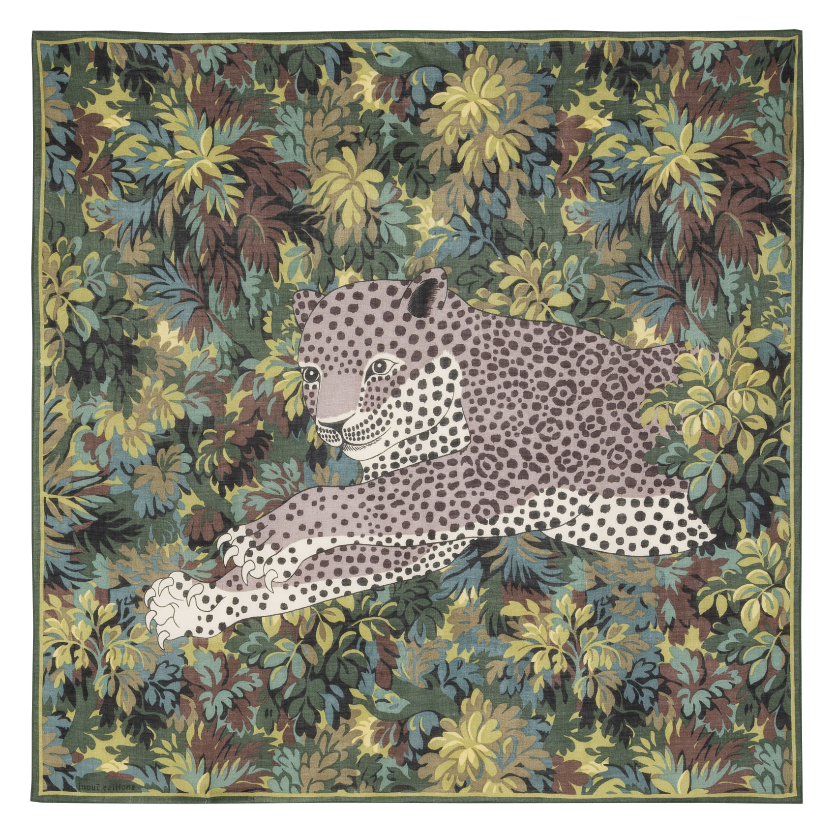 Foulard aus Wolle und Leinen INOUI EDITIONS Khaki