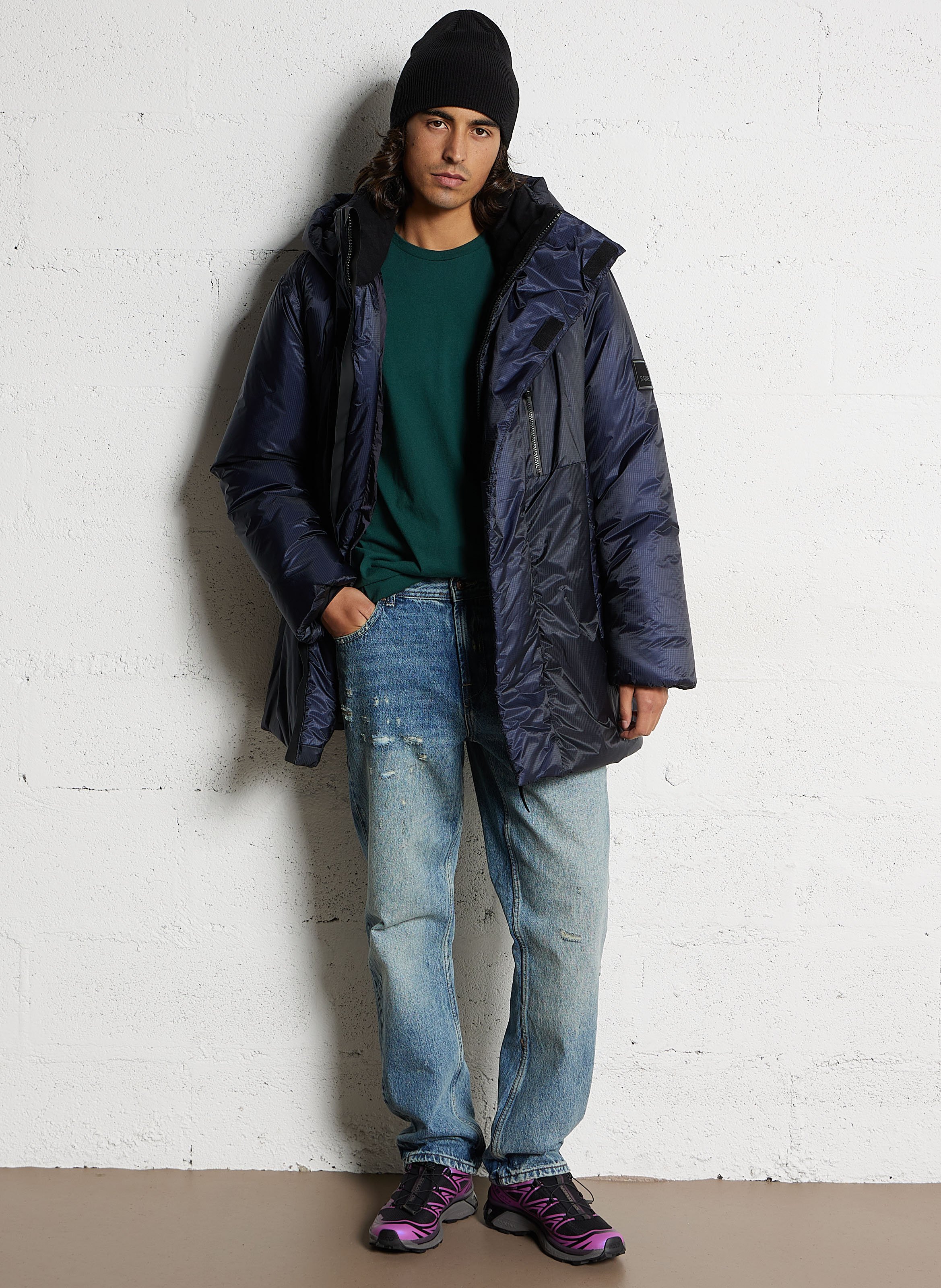 Doudoune oversize col montant RAINS Bleu