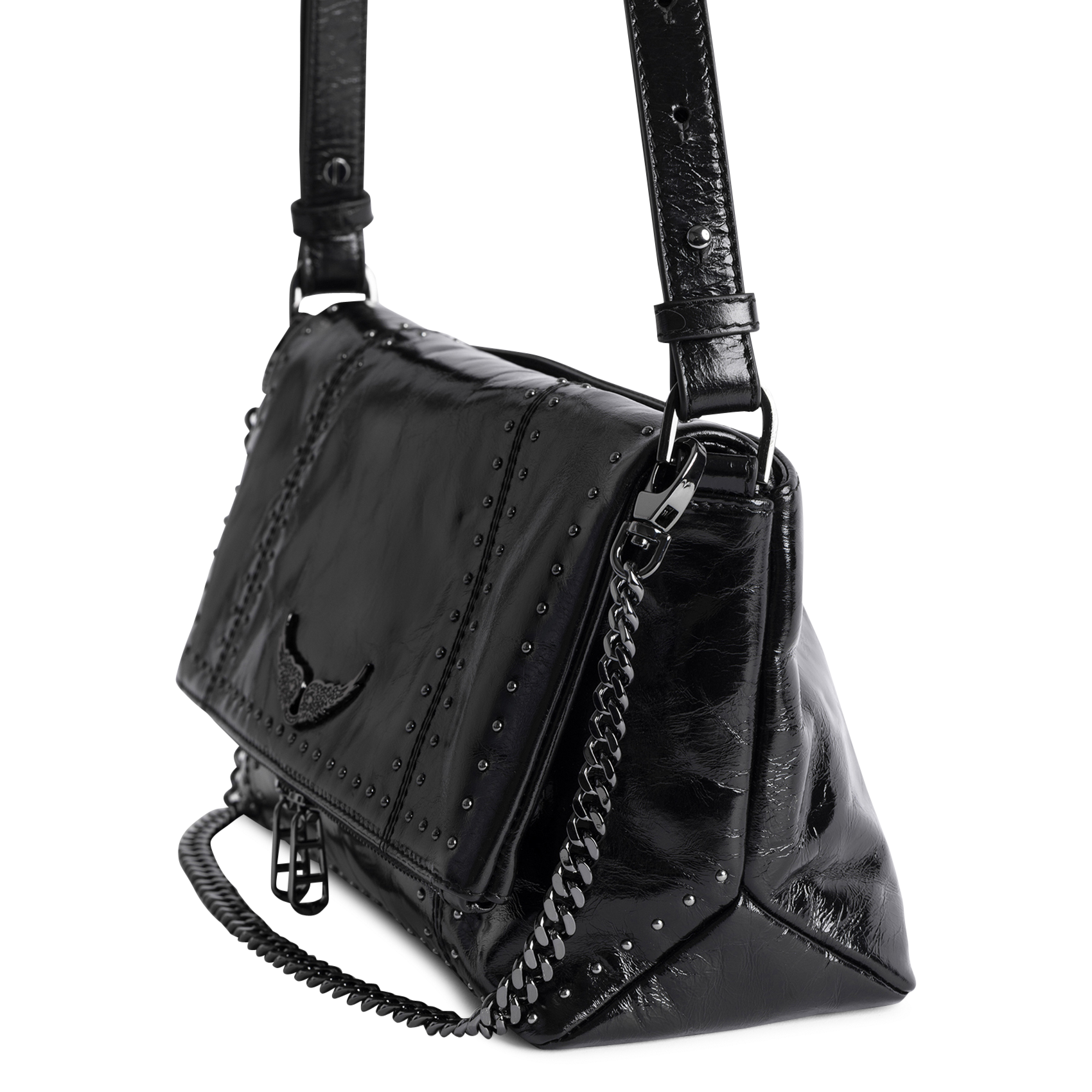 Patent leather shoulder bag ZADIG&VOLTAIRE Black