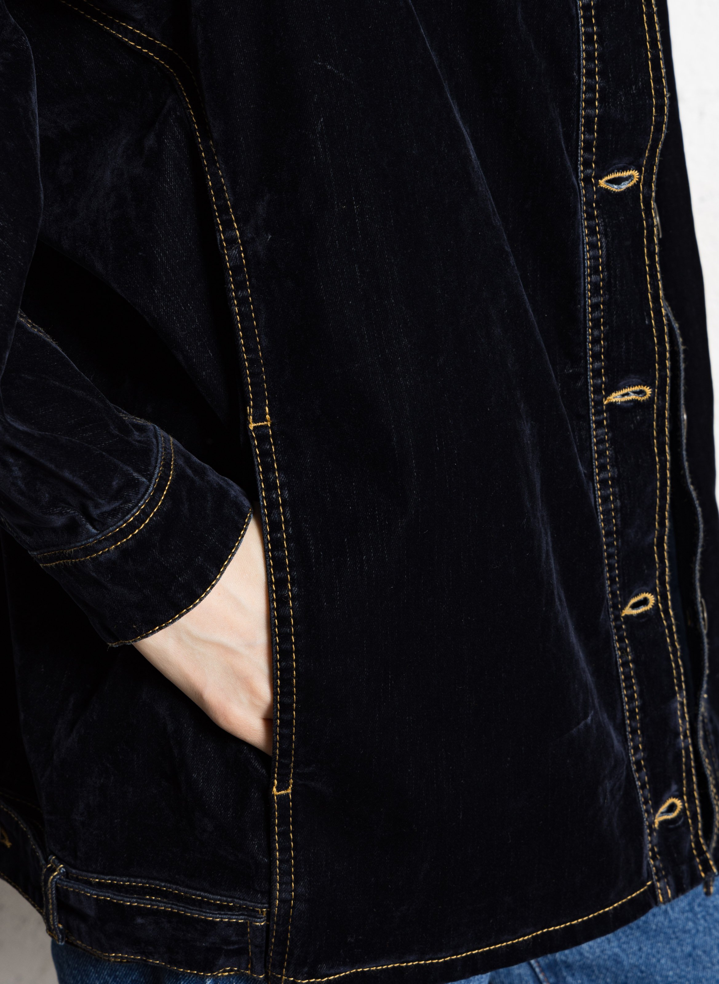 Veste col classique en coton mélangé MOMONI Bleu