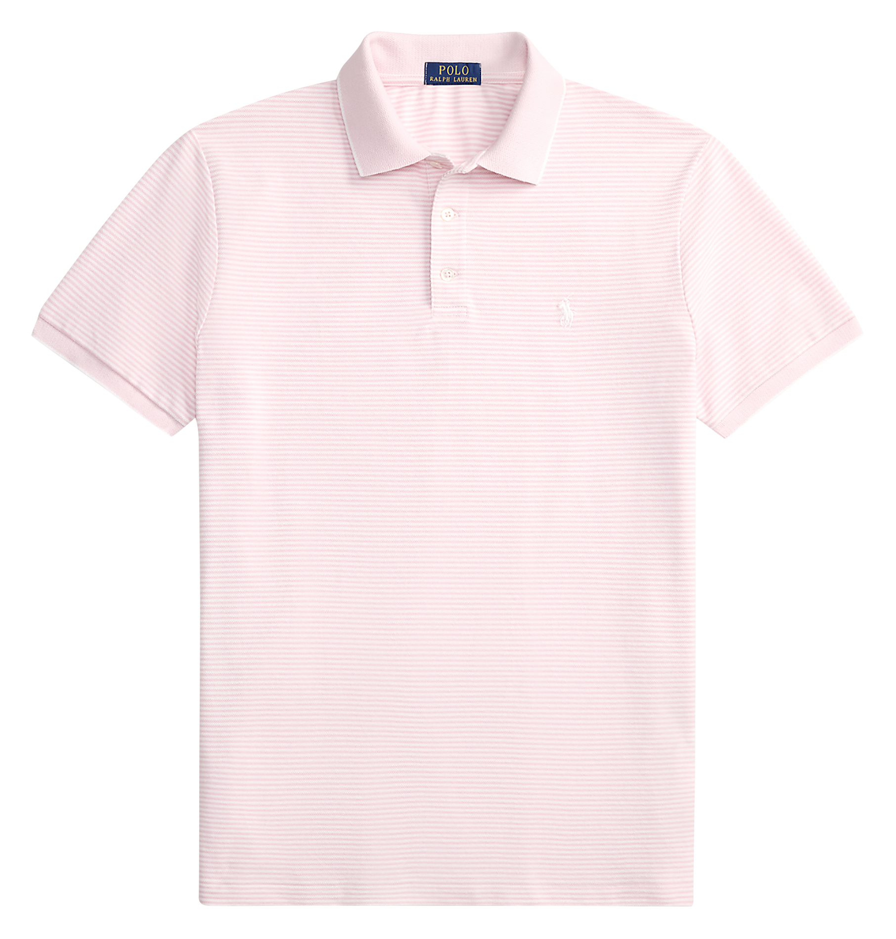 Gerader Poloshirt aus gestreifter Baumwollmischung POLO RALPH LAUREN Rosa