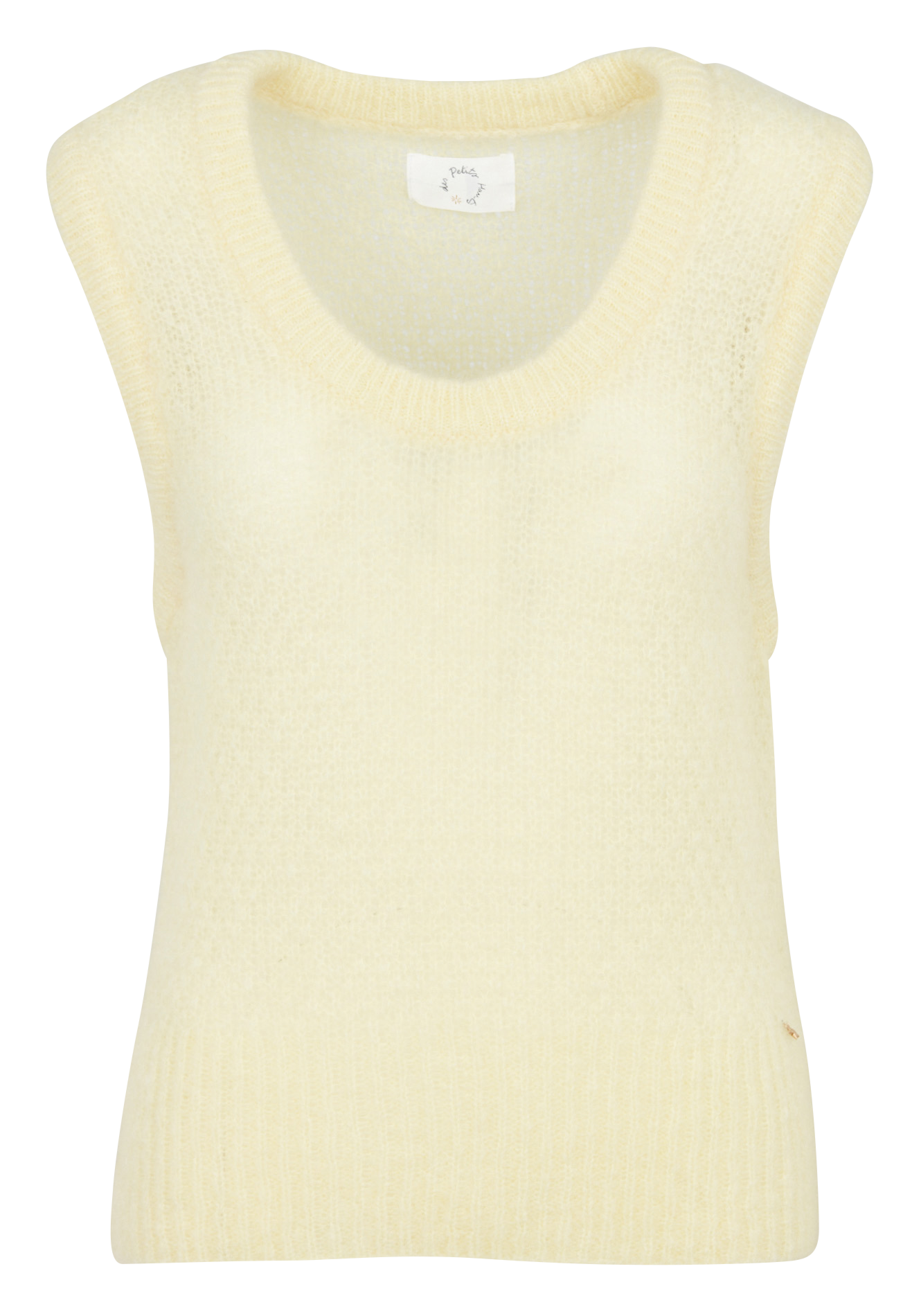 Round-neck wool-blend straight-cut sweater DES PETITS HAUTS Yellow