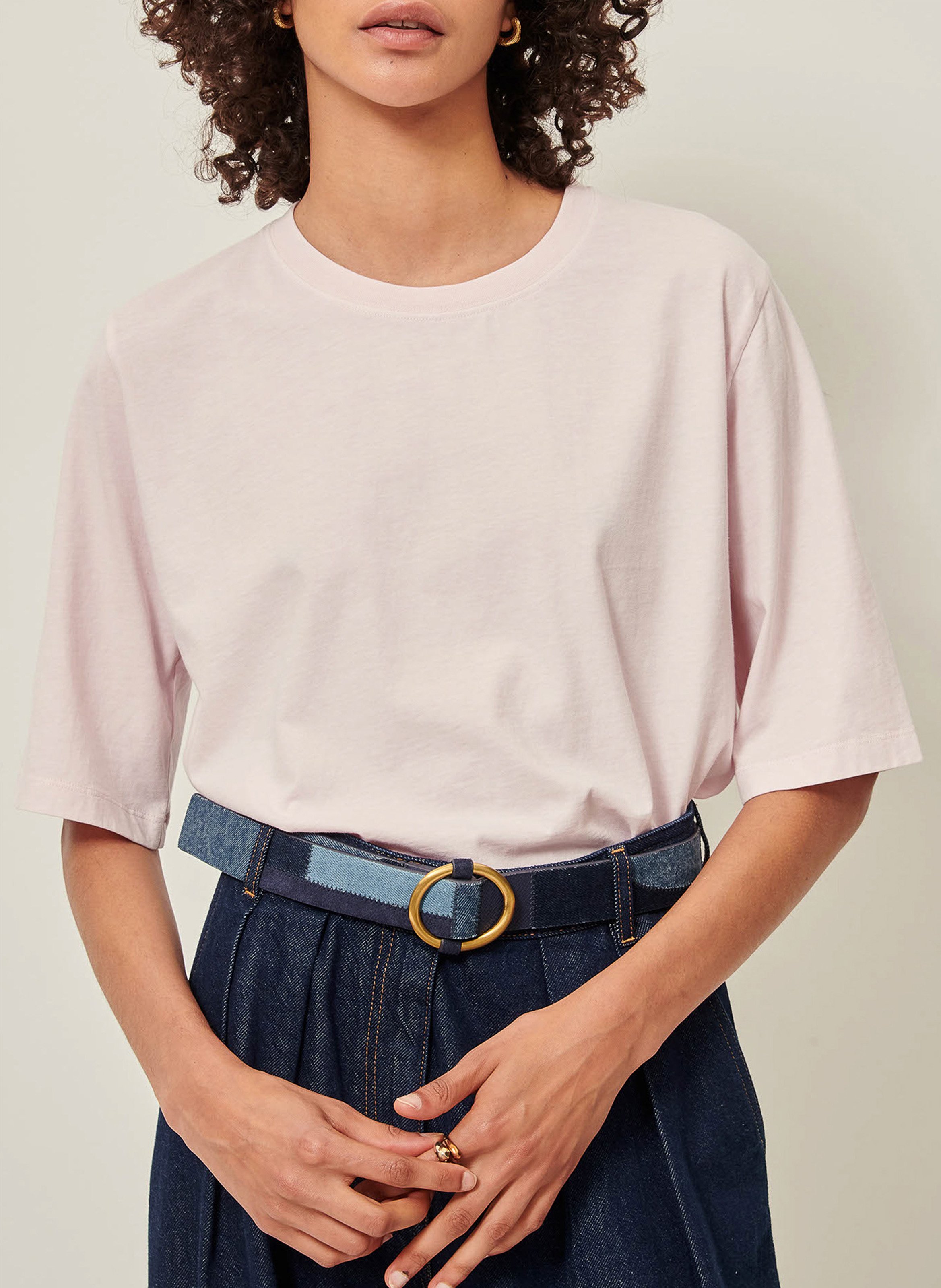 Oversize-Baumwoll-T-Shirt SESSUN Rosa