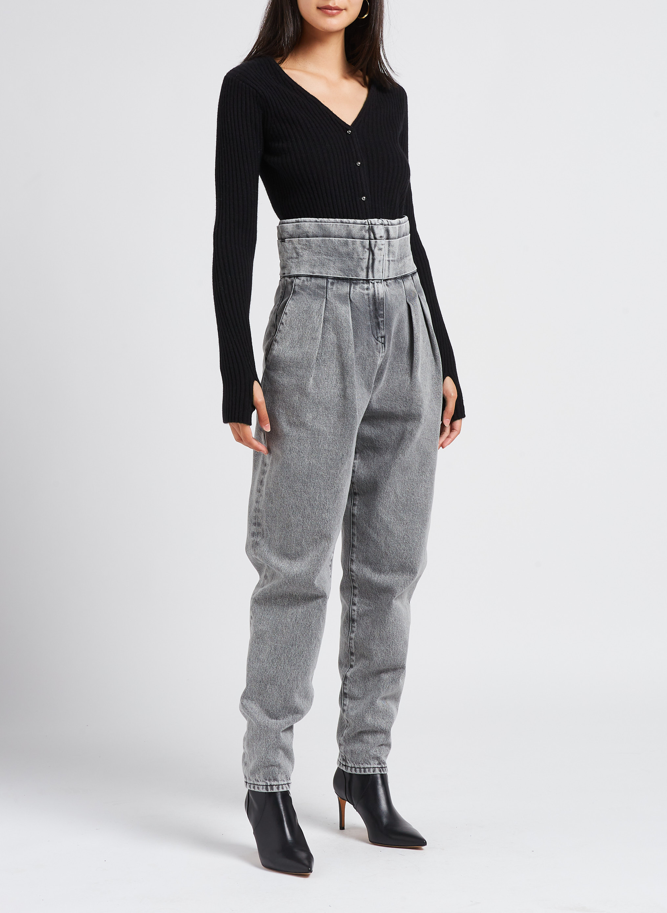 Gilet col V en laine et en cachemire mélangés IRO Noir