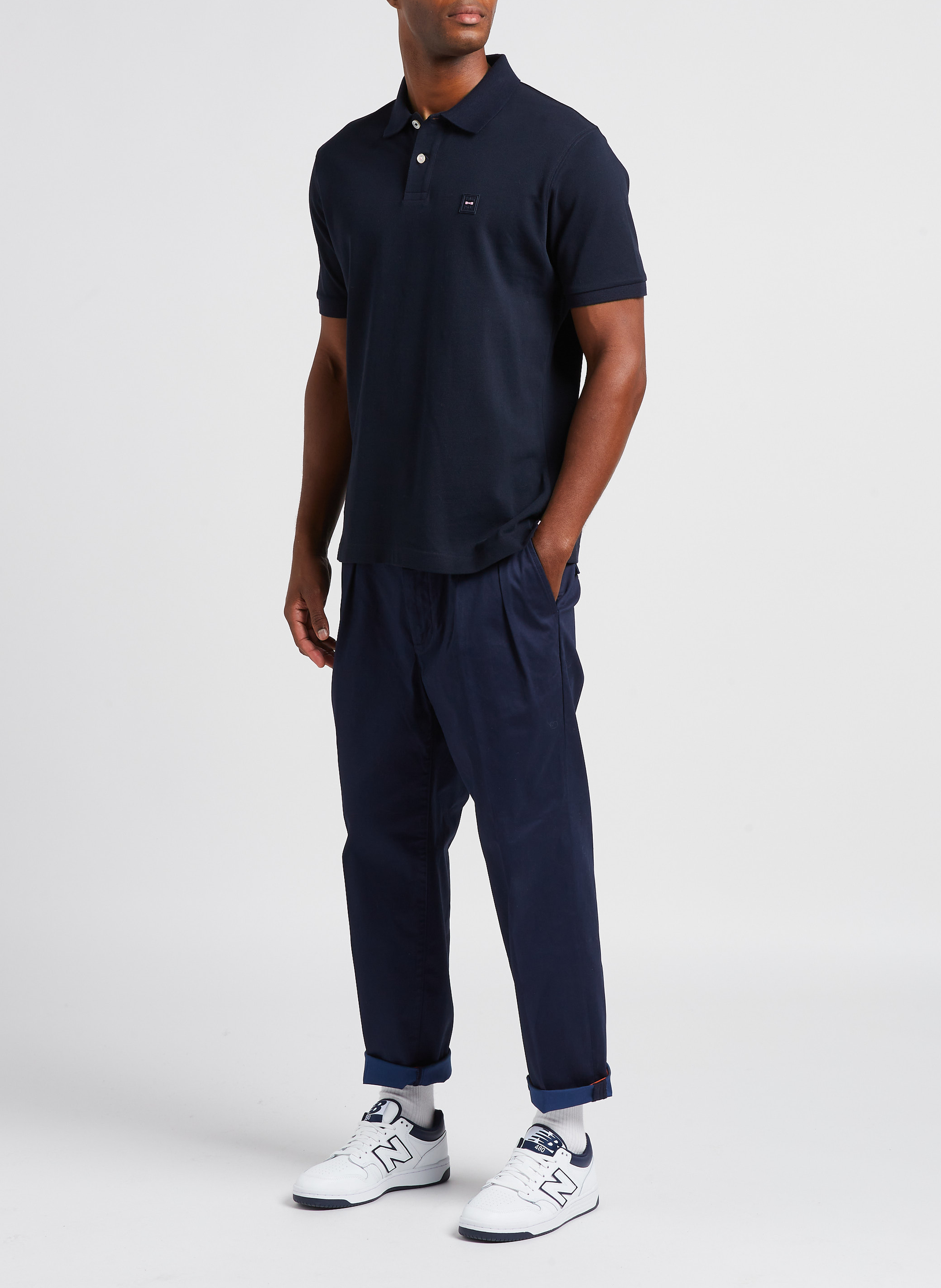 Pantalon droit en coton bio mélangé  - Look 14