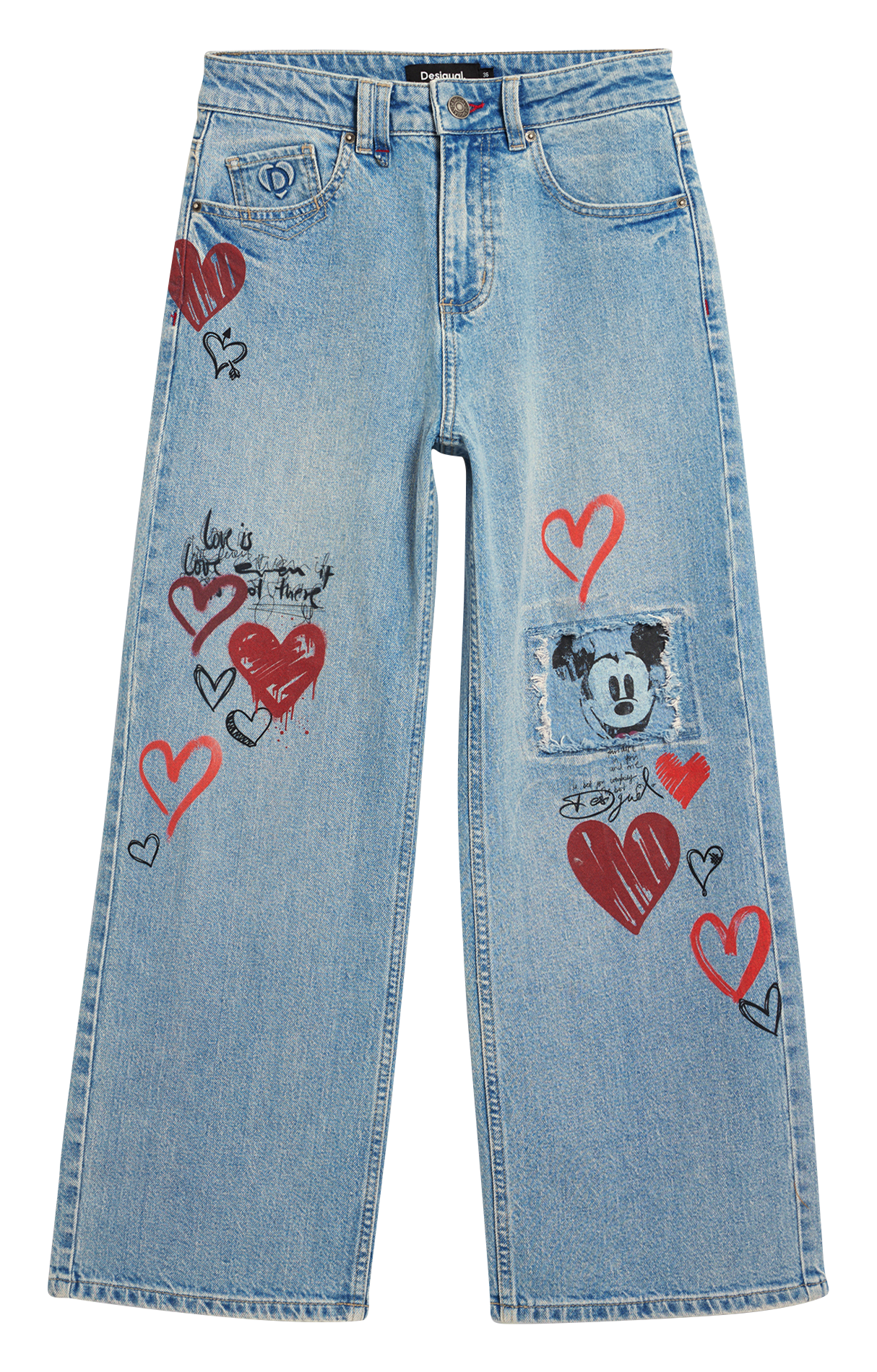 Wide-leg jeans with pattern DESIGUAL Blue