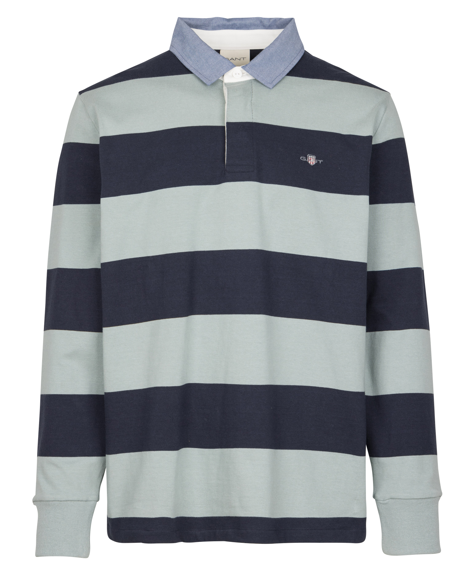 Striped straight cotton polo shirt GANT Grey