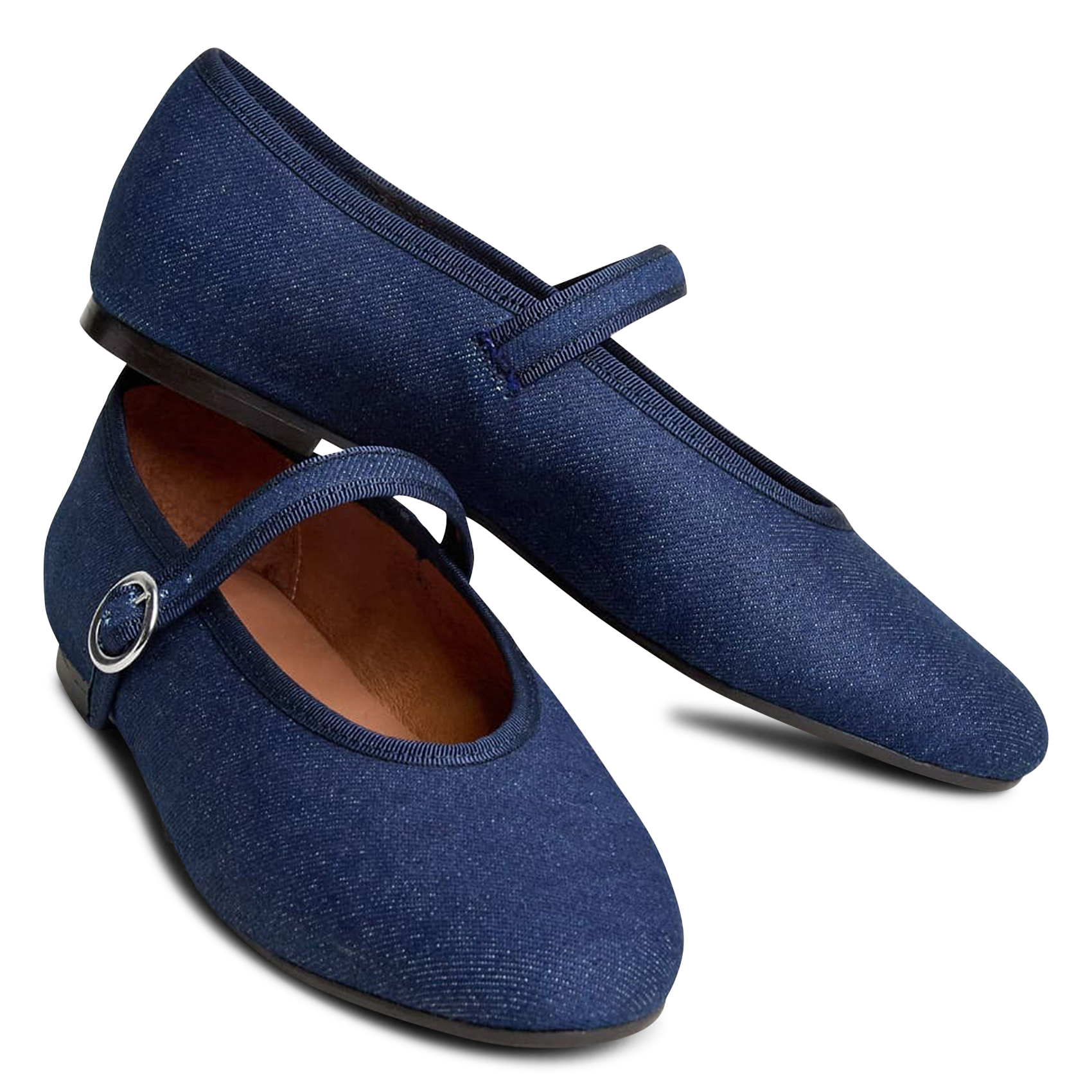 Denim ankle-strap flats JONAK Blue