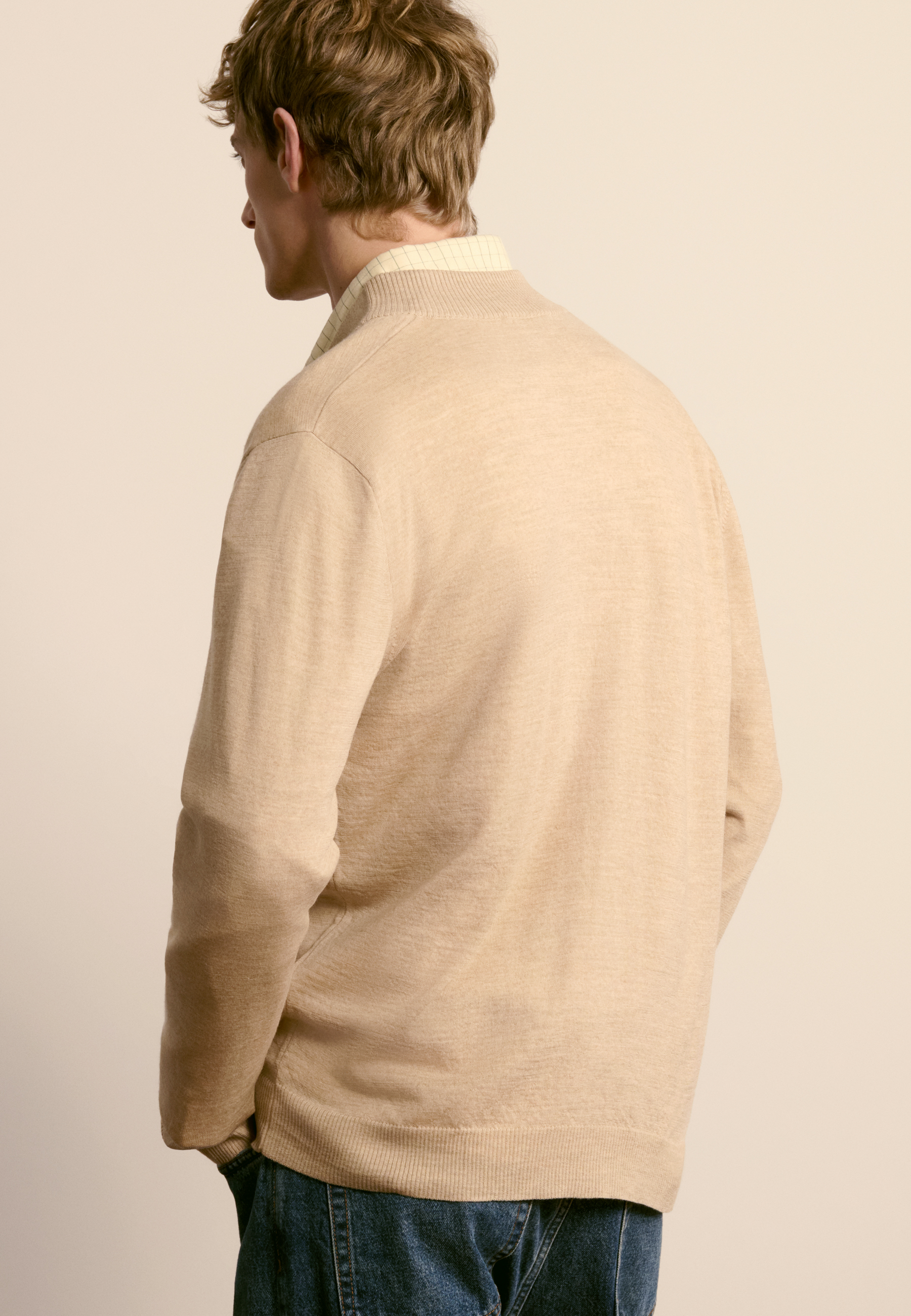 Merino wool cardigan MAISON MONTAGUT Beige
