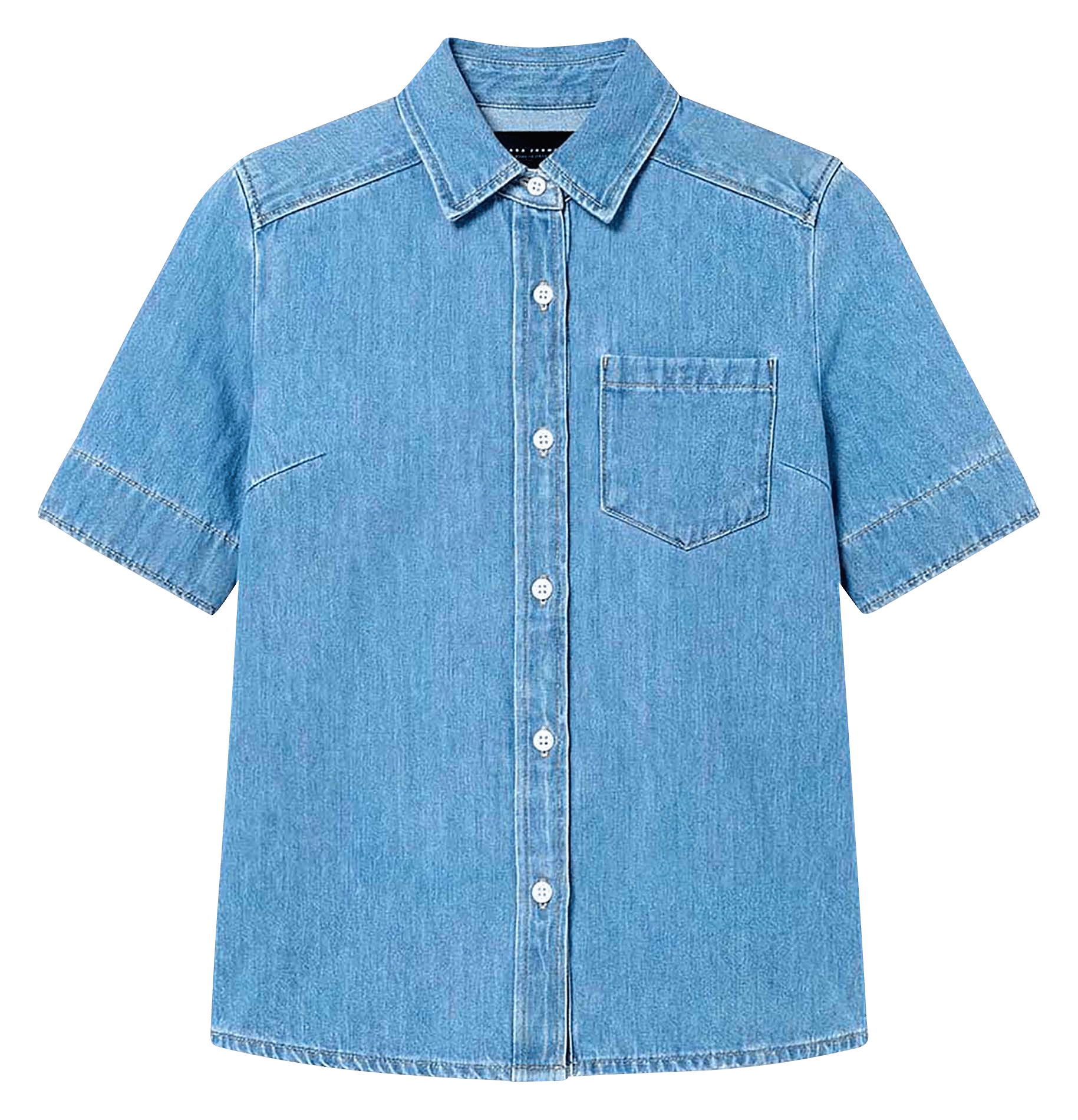 Chemise droite boutonnée en denim TARA JARMON Bleu