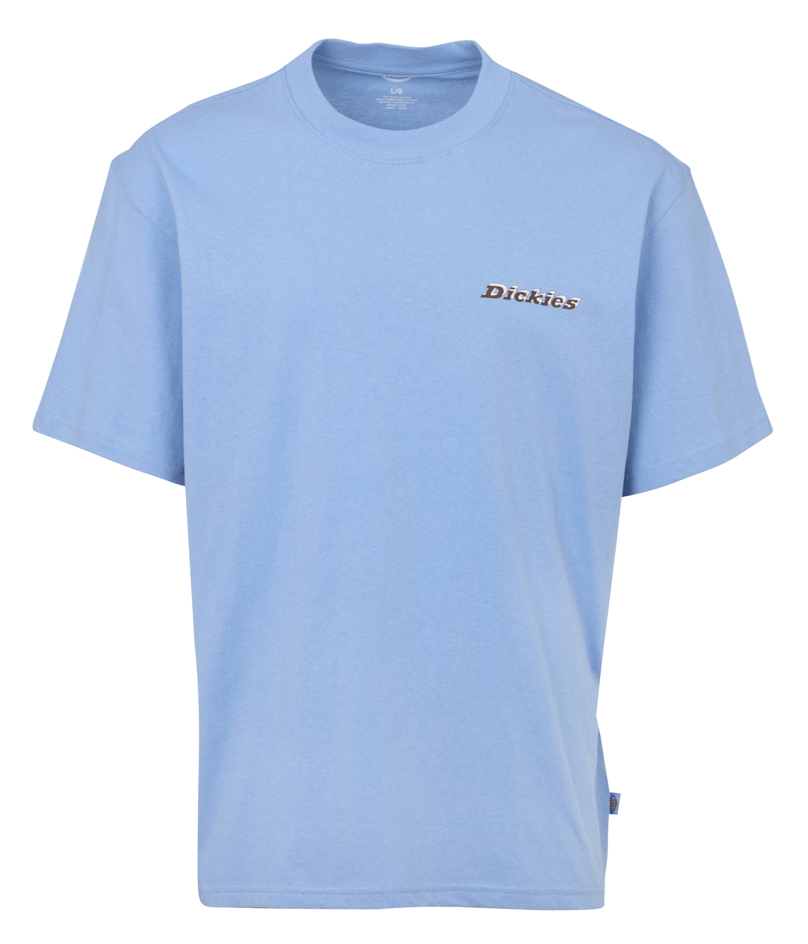 Recht, katoenen T-shirt met ronde hals en zeefdruk DICKIES Blauw