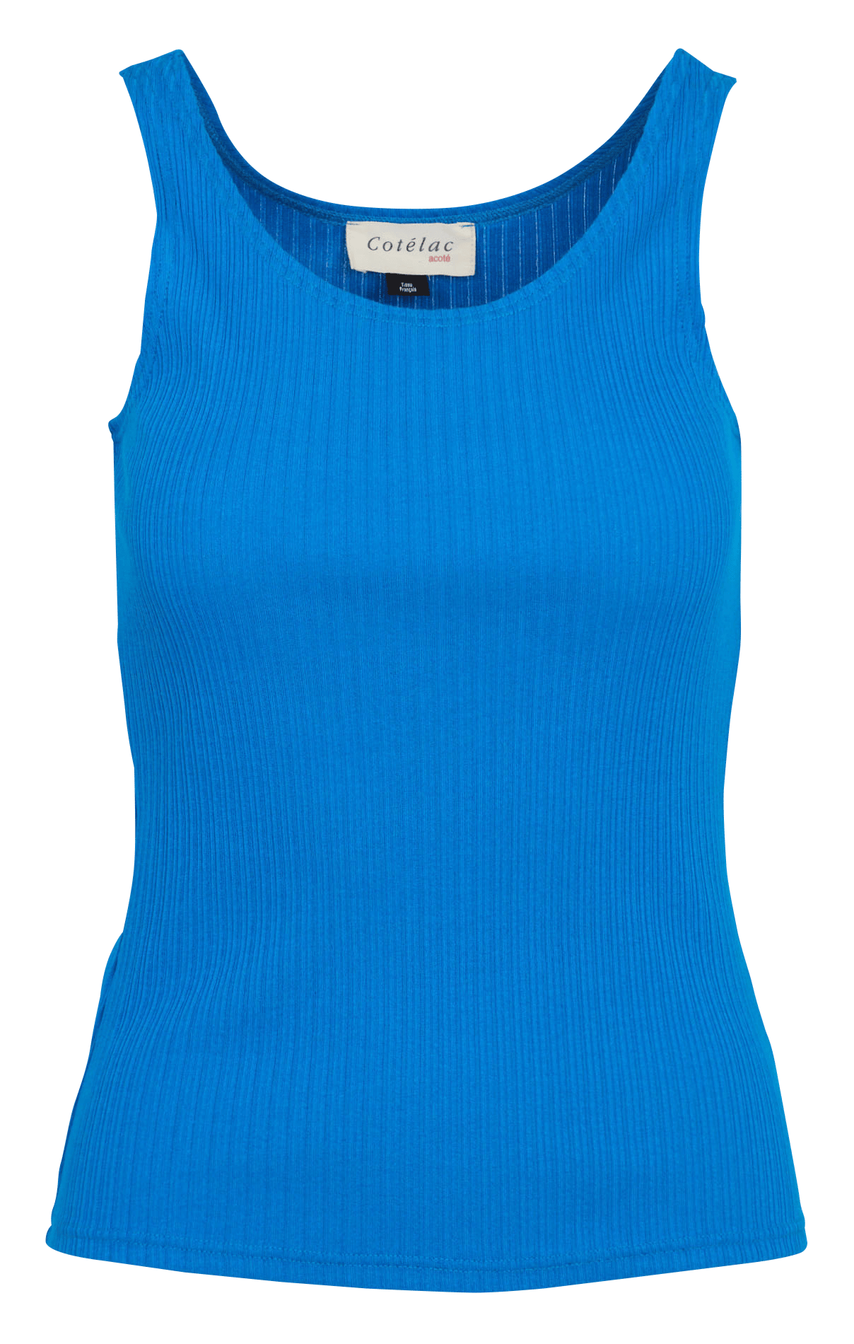 Débardeur droit en maille côtélée COTELAC ACOTE Bleu