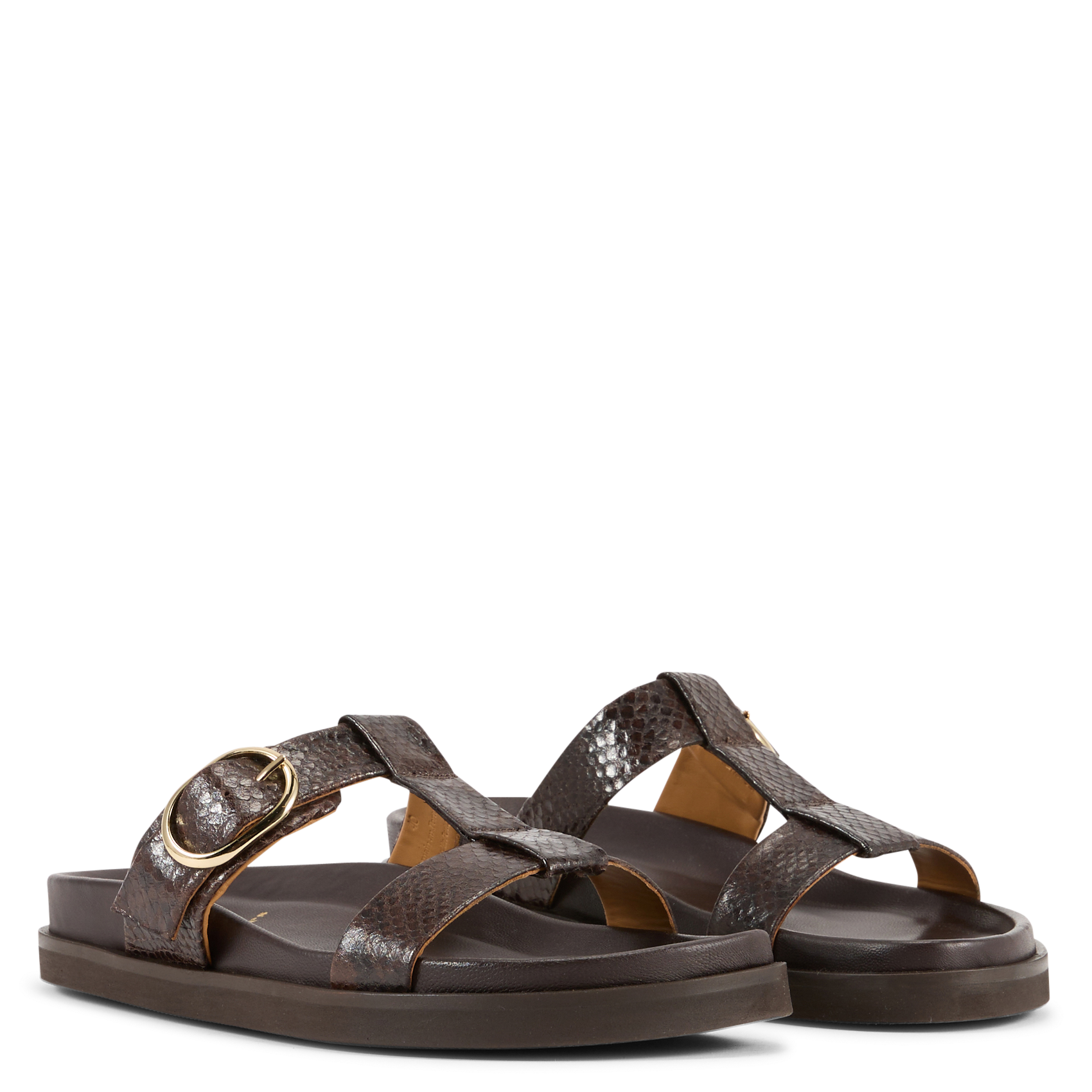 Mules plates en cuir  BOBBIES Marron