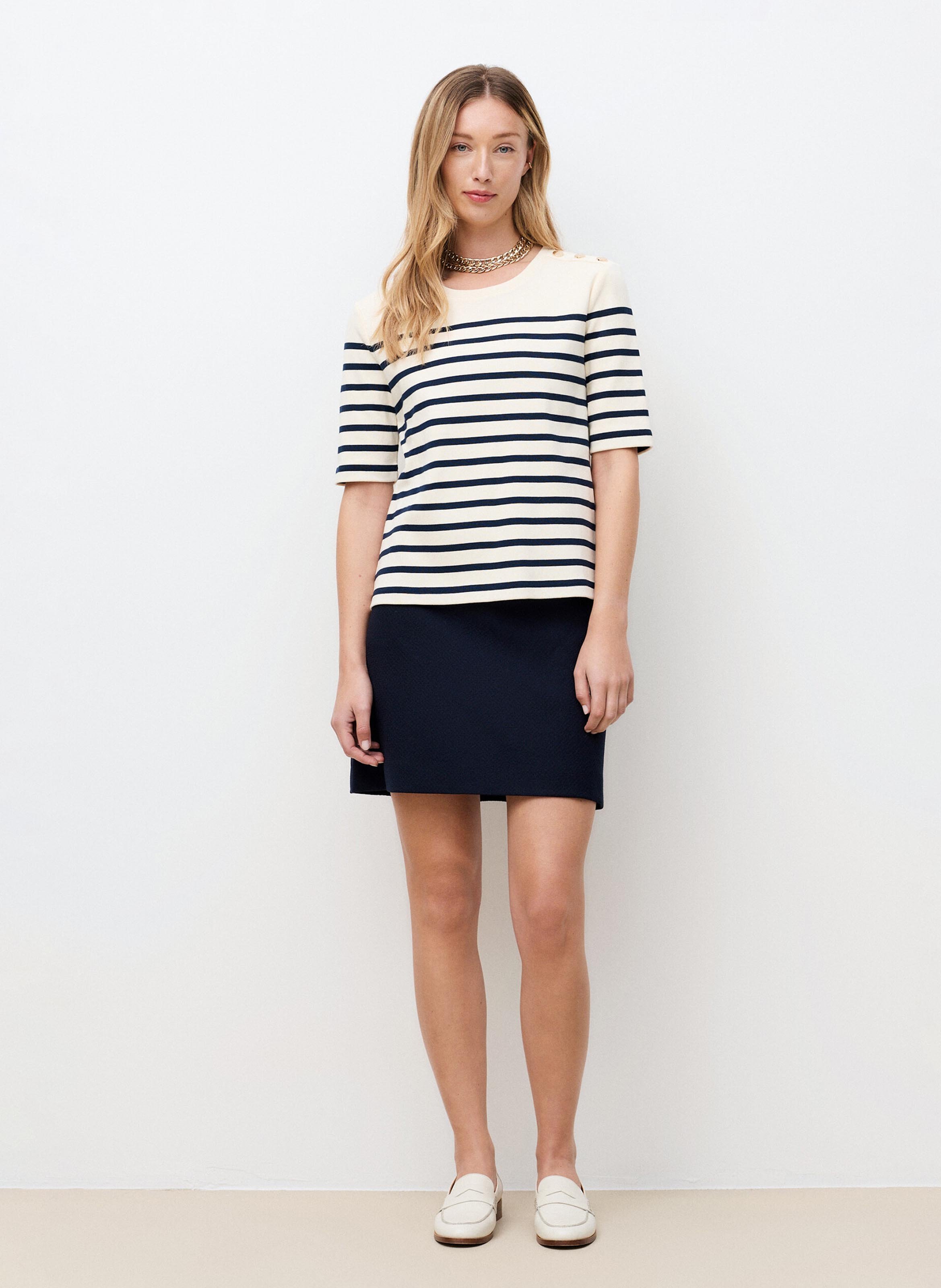 Camiseta con cuello redondo  CAROLL Beige