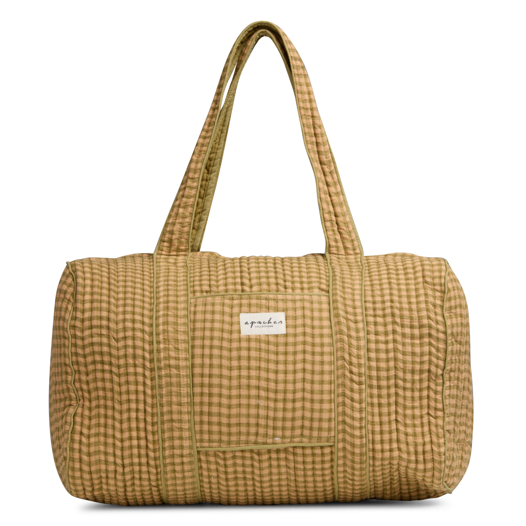 Sac à carreaux en coton matelassé APACHES COLLECTIONS Vert