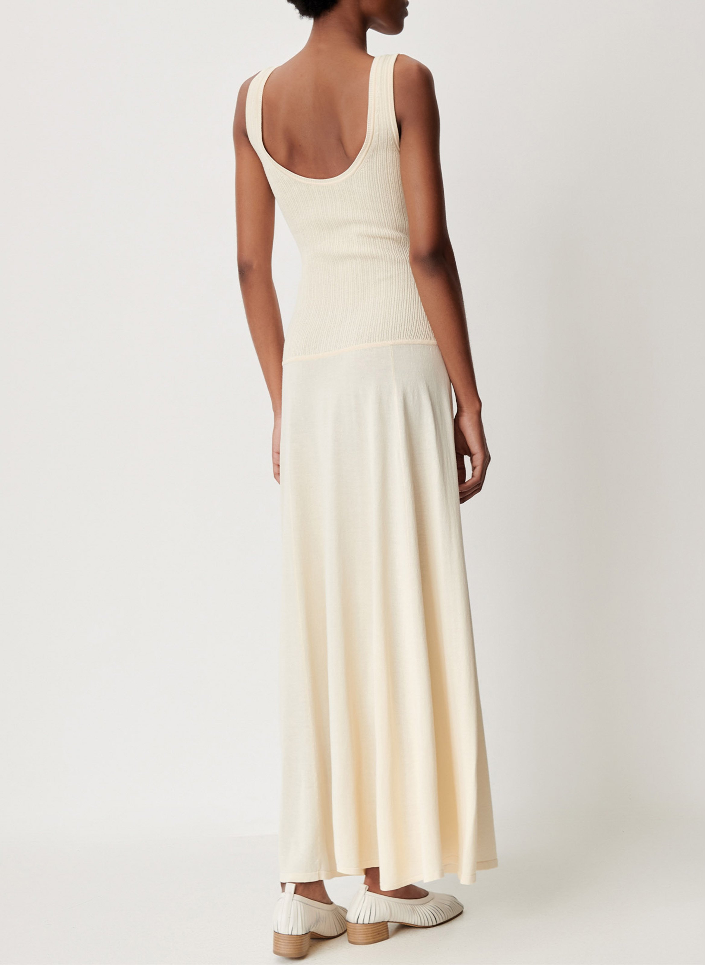 Long tank top two-tone dress SESSUN Beige