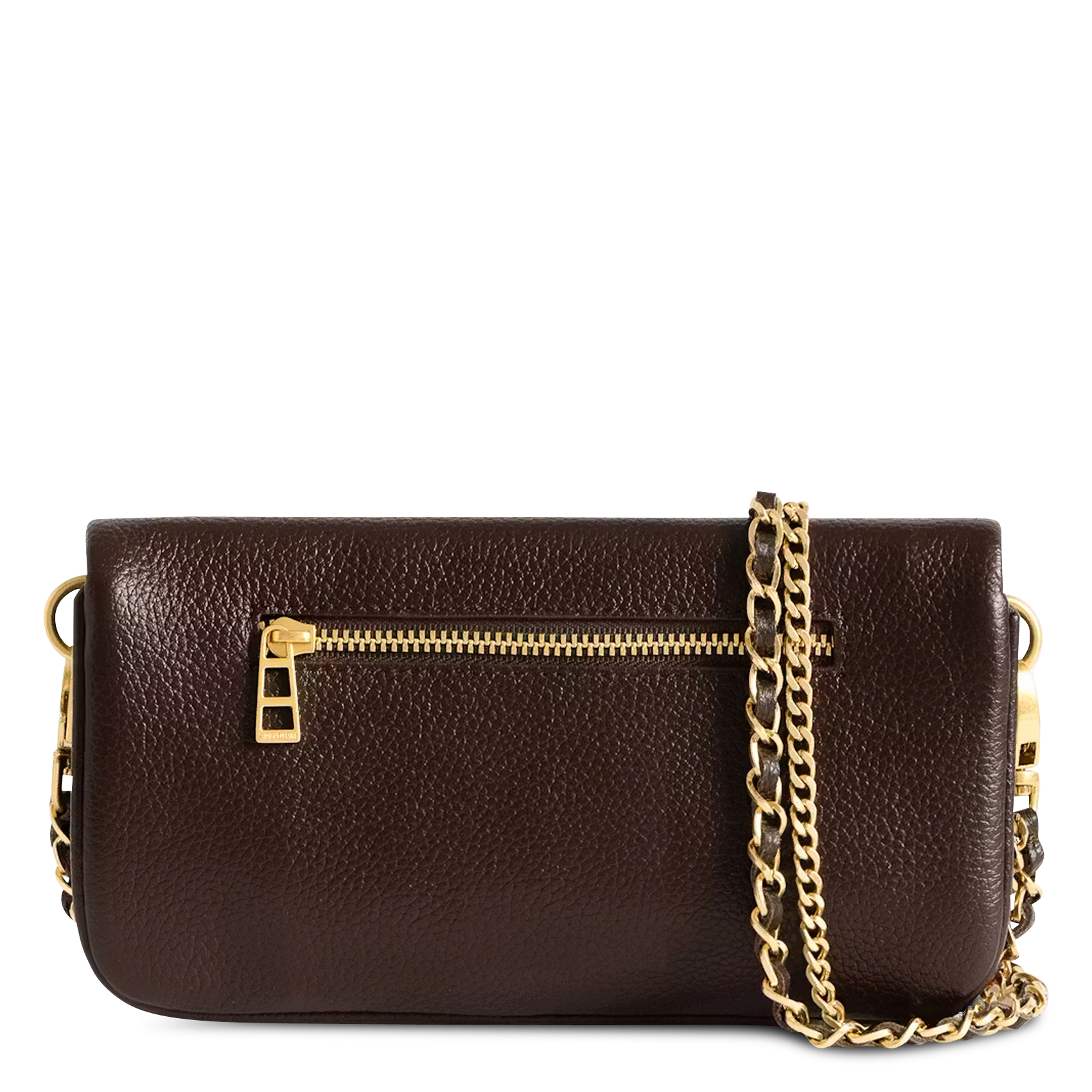 Pochette à rabat bandoulière en cuir ZADIG&VOLTAIRE Marron
