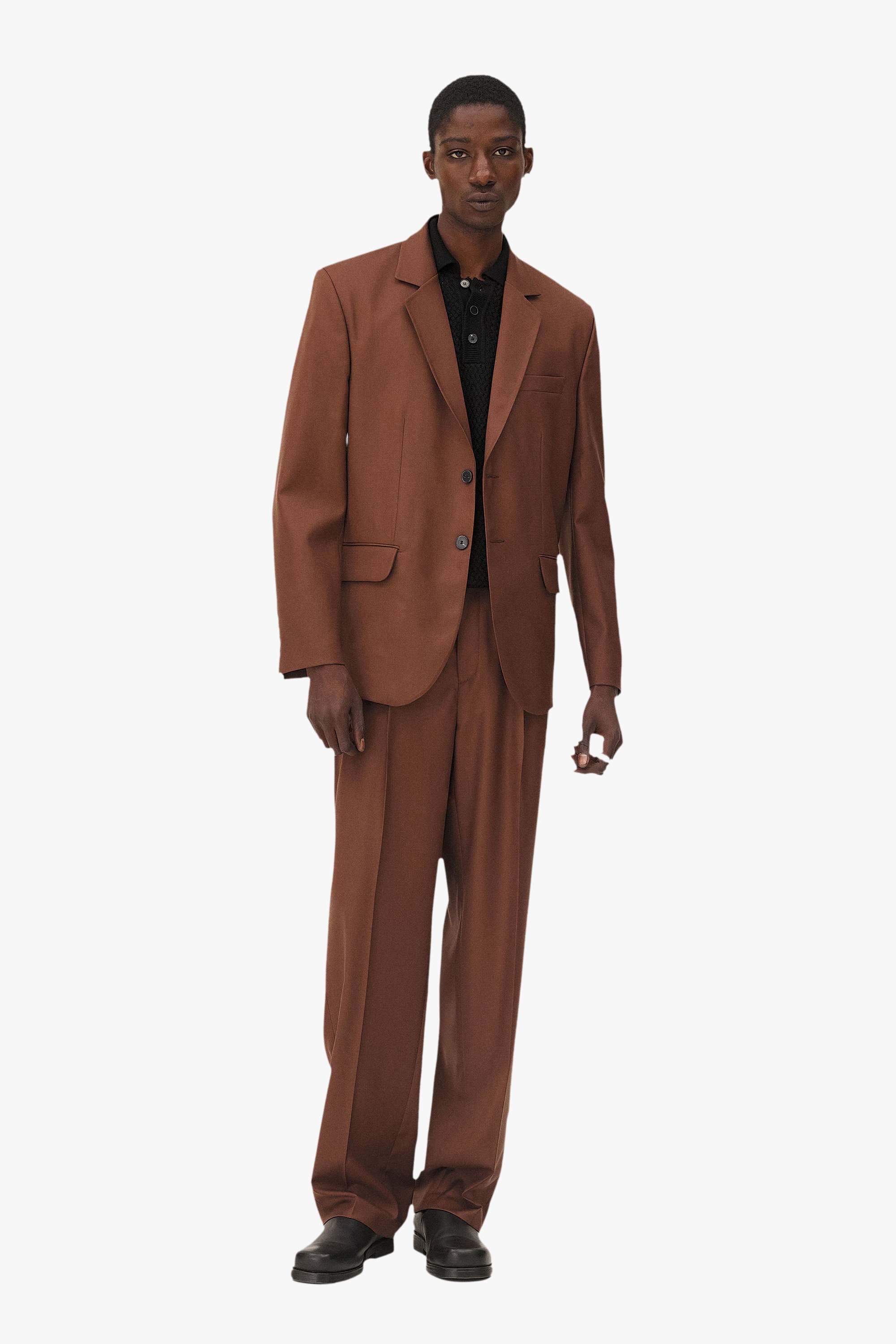 Wide-leg pleated trousers Lotten Noyoco Brown