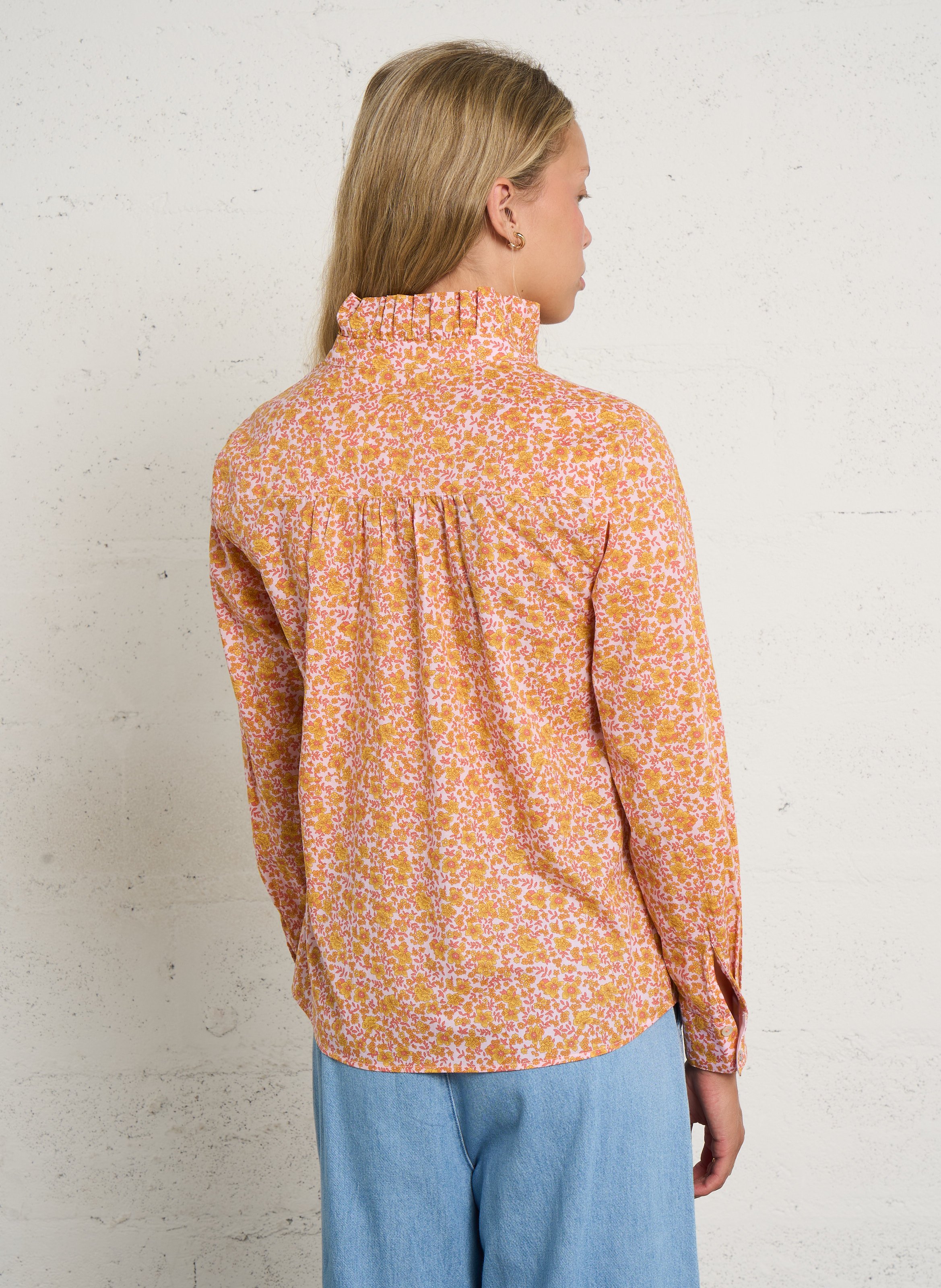 High-neck cotton blouse MAISON 123 Golden