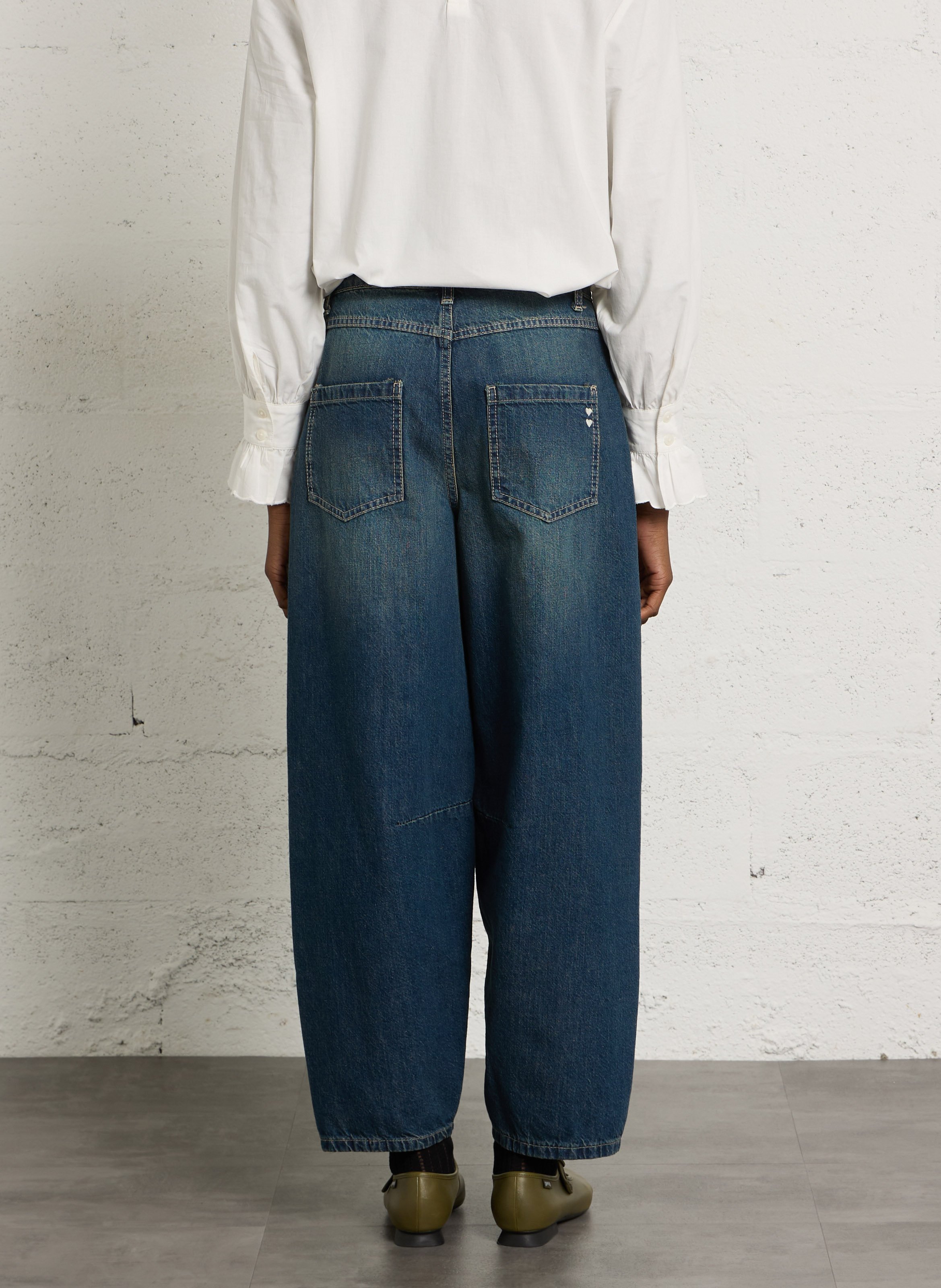 Ballonjeans aus Baumwolle PLEASE Blau