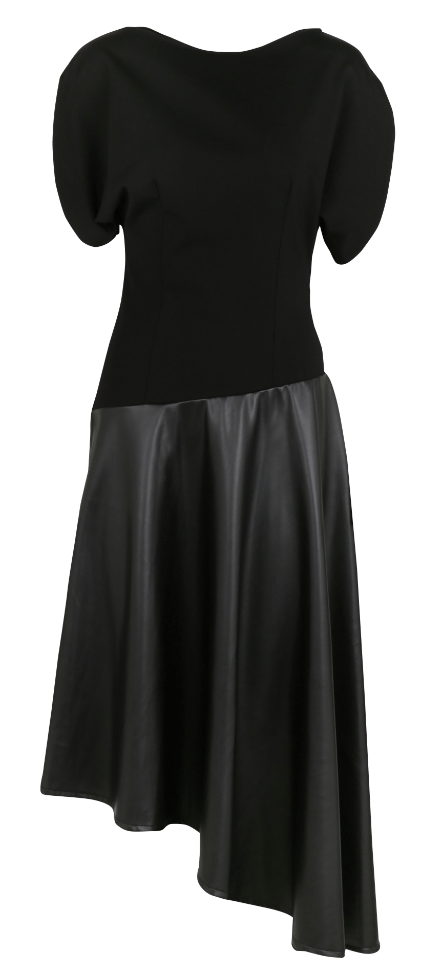 Robe asymétrique bi-matière IMPERIAL Noir