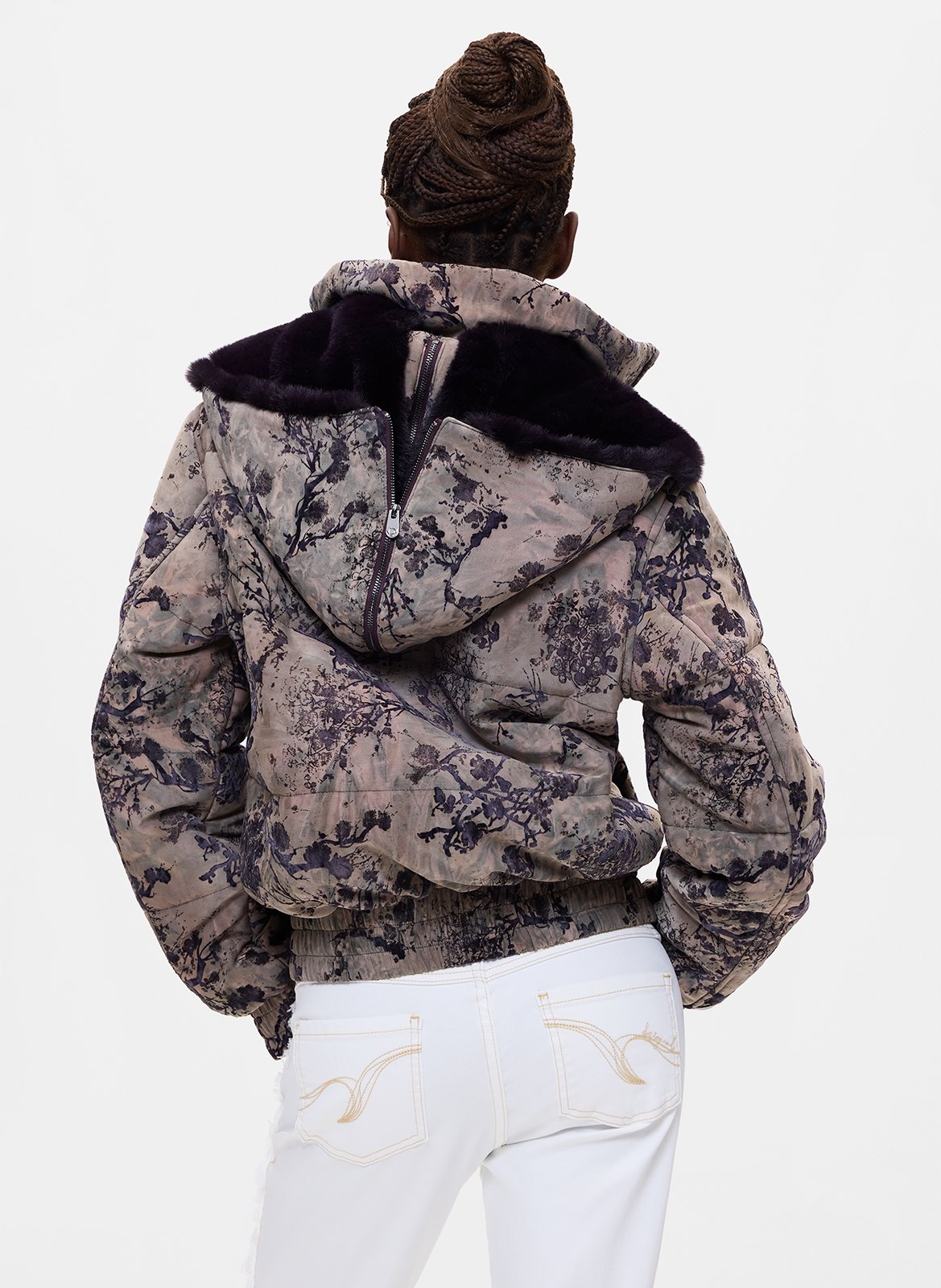 High-neck coat with hood DESIGUAL Black