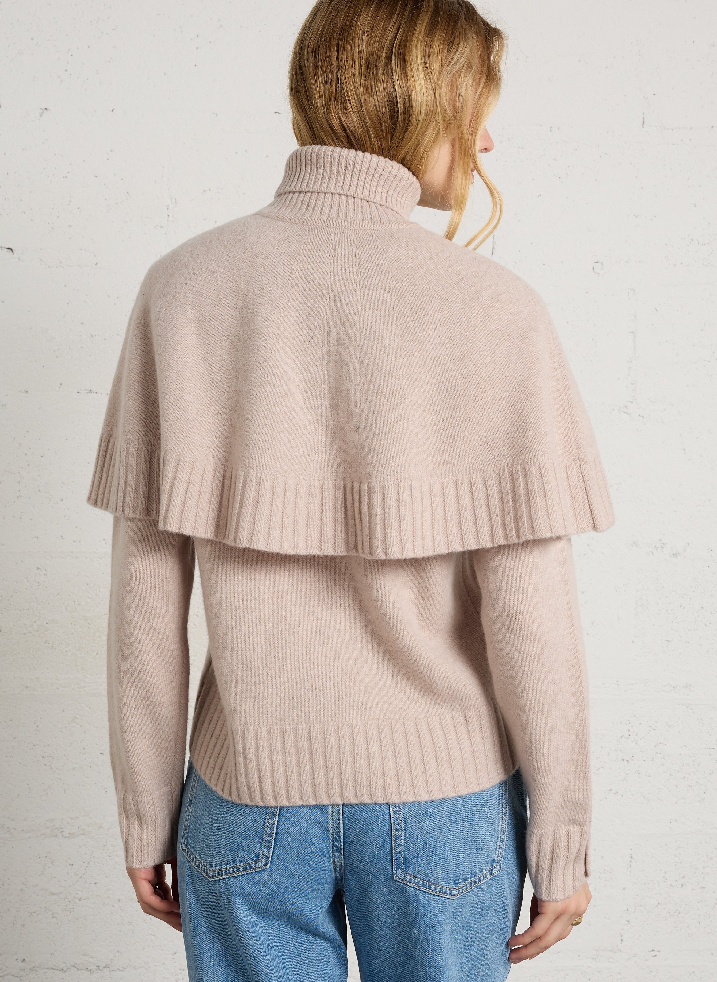 Pull col rond en laine BERENICE Beige