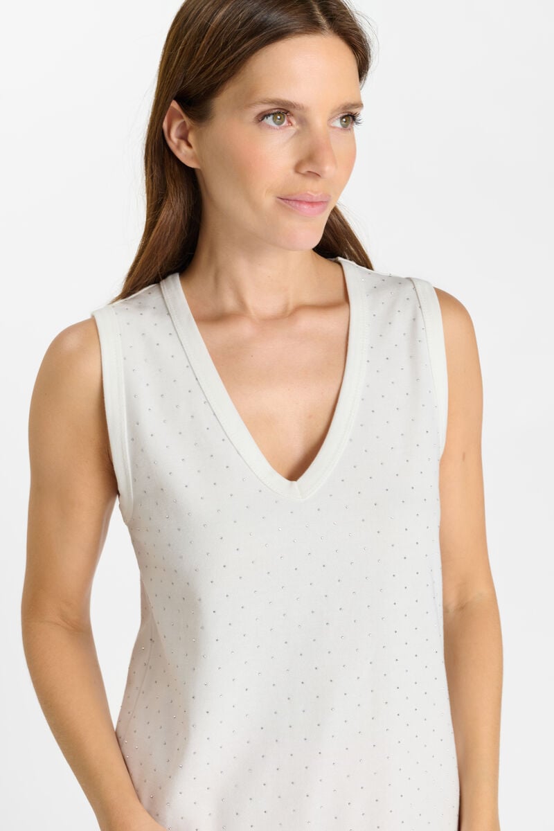 V-neck tank top LE TEMPS DES CERISES White