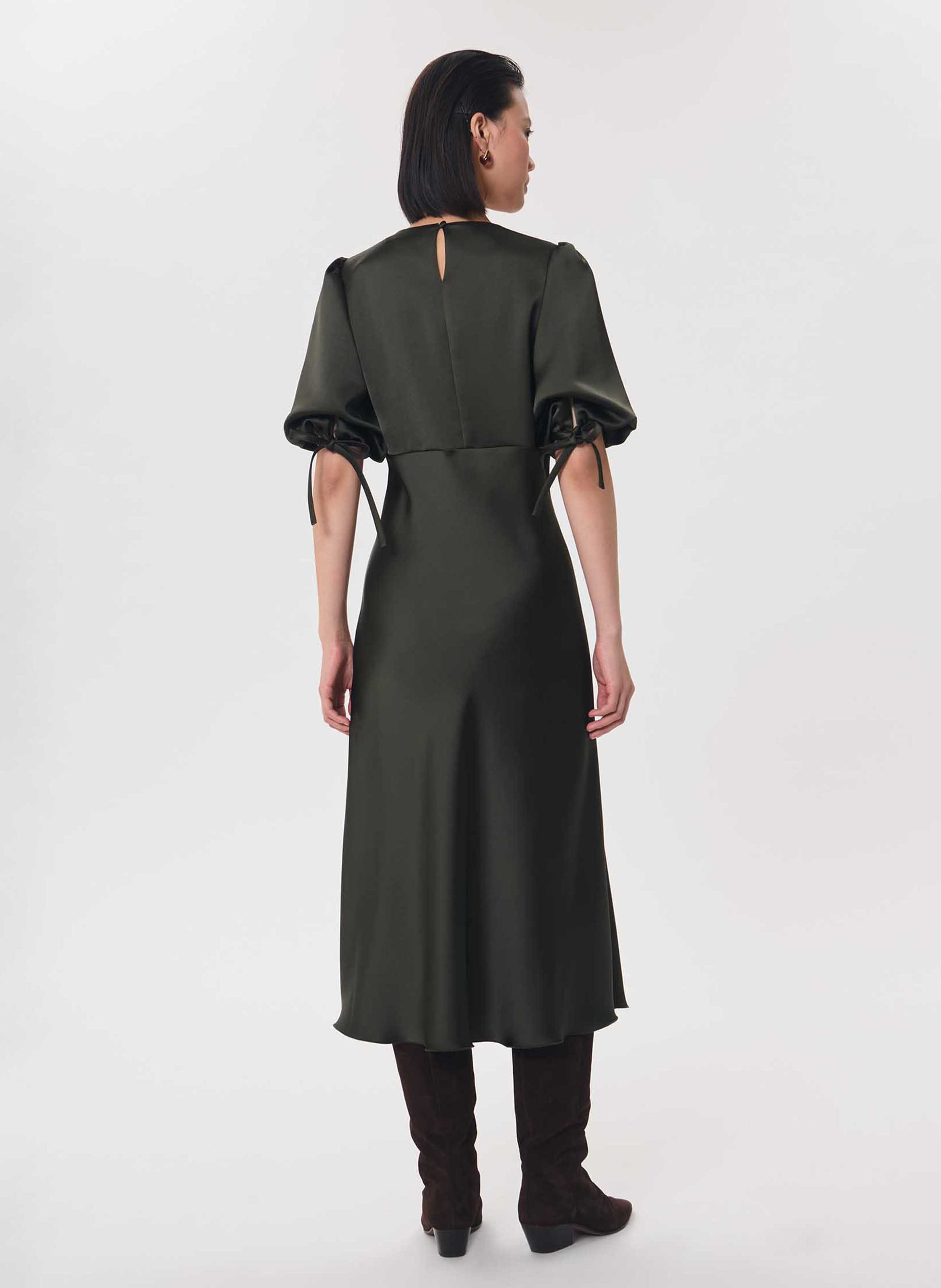 Robe longue col rond unie TARA JARMON Vert