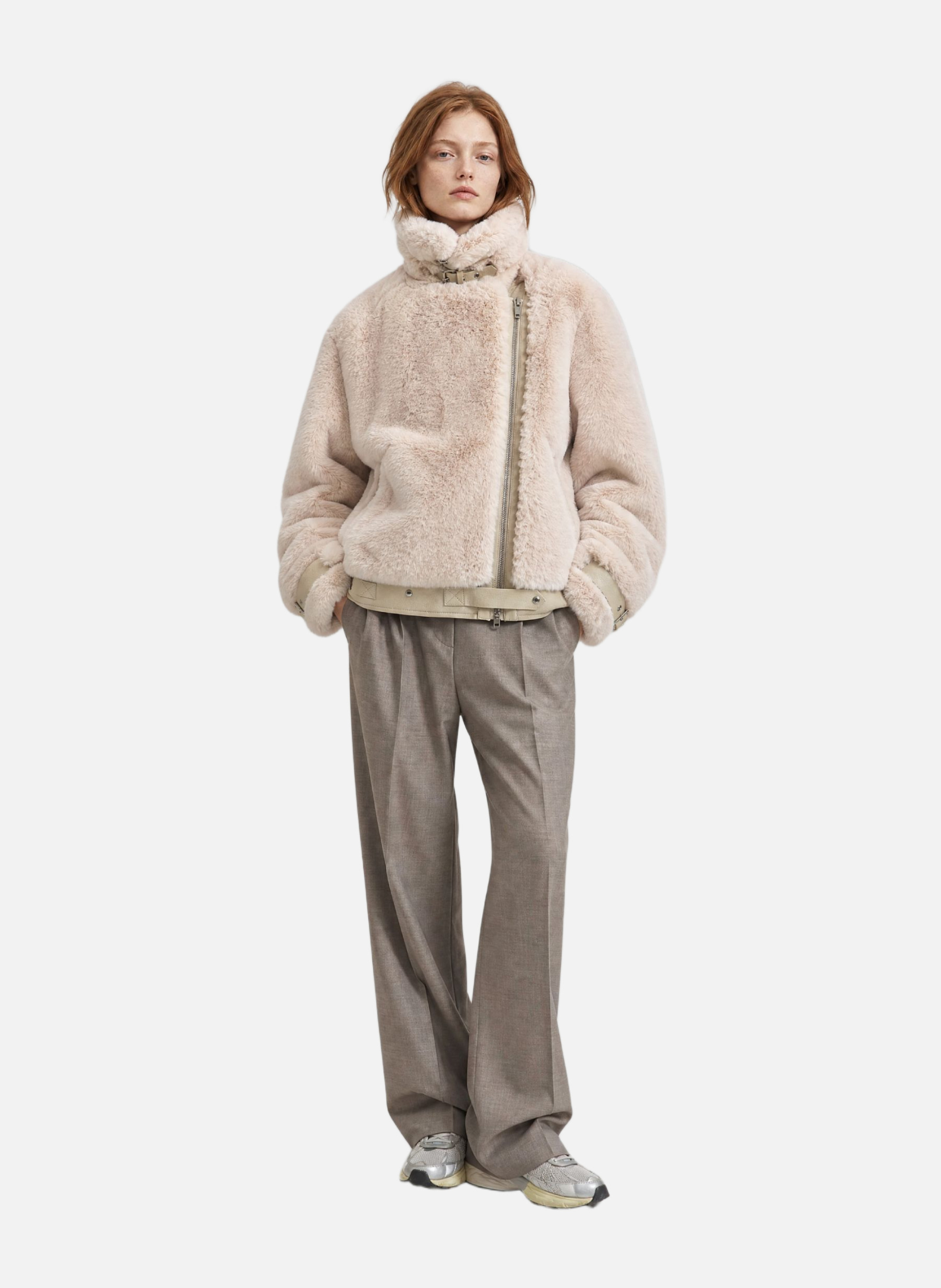 Faux Fur Bomber Coat THE KOOPLES Beige