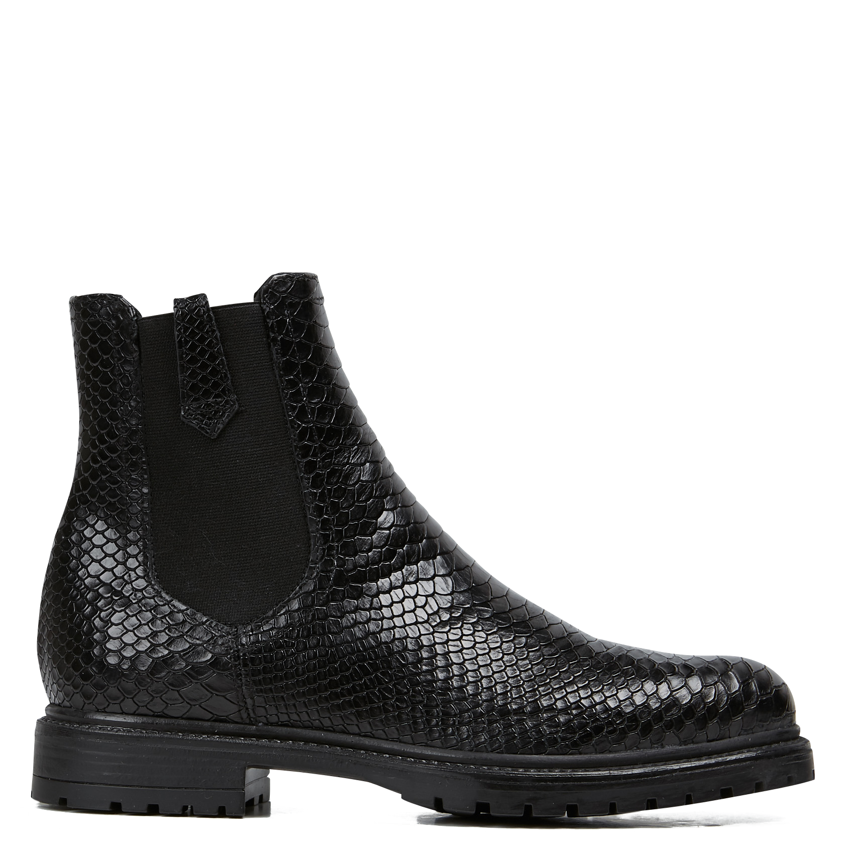 Leren enkellaarzen met slangenprint JONAK Zwart