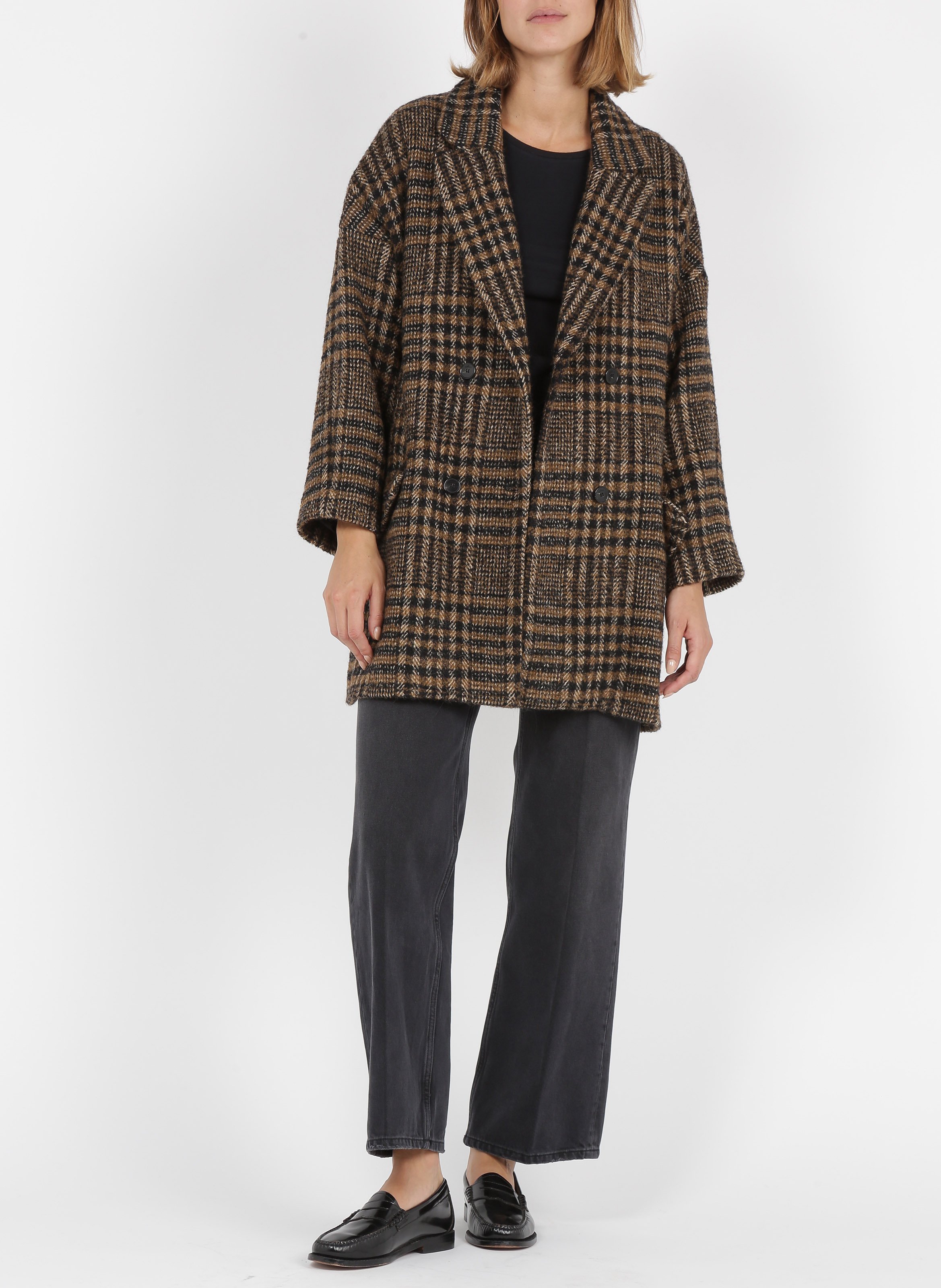 Long-sleeved round-neck cotton T-shirt MAJESTIC FILATURES Black