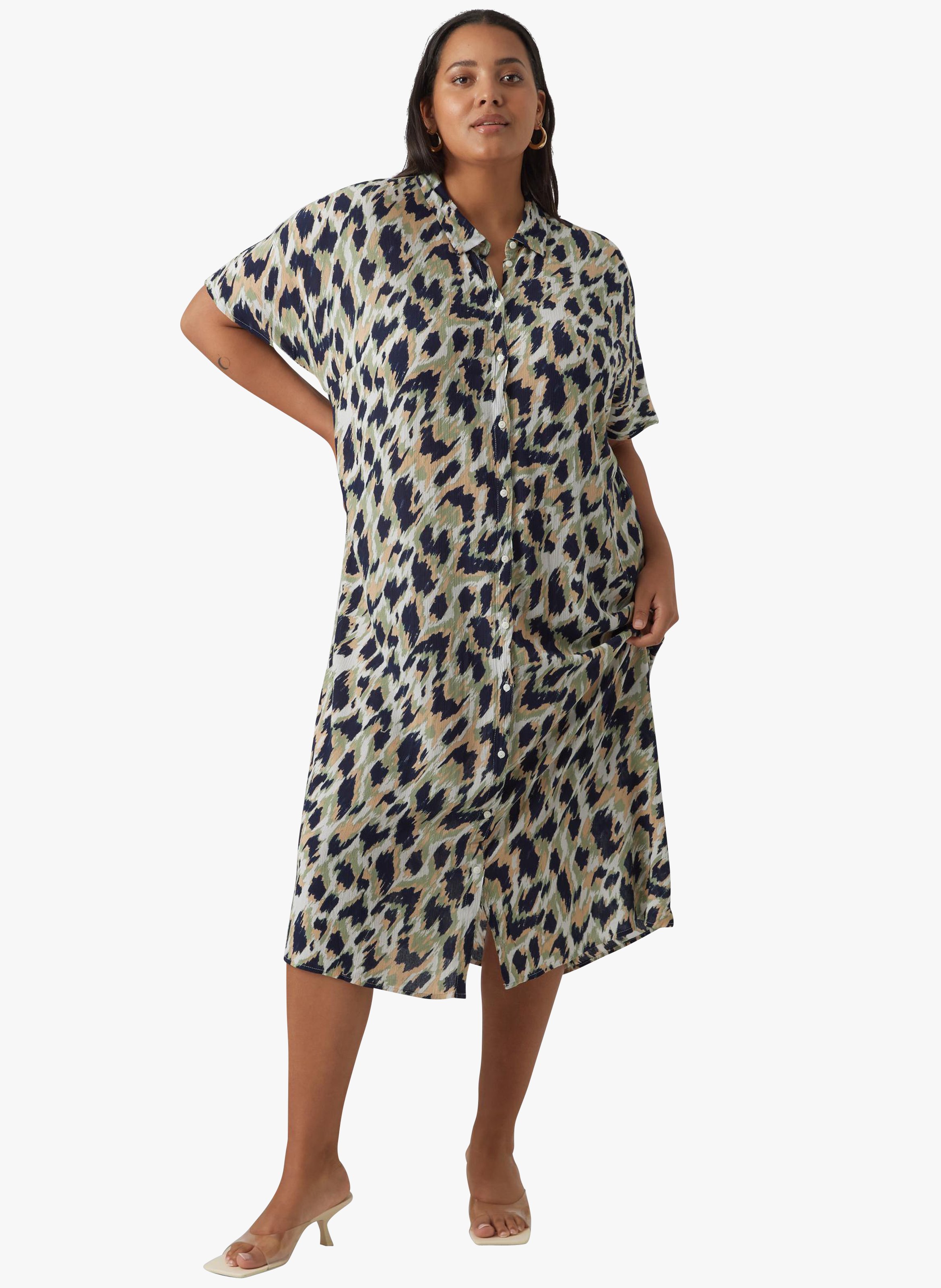 Robe chemise droite à imprimé VERO MODA CURVE