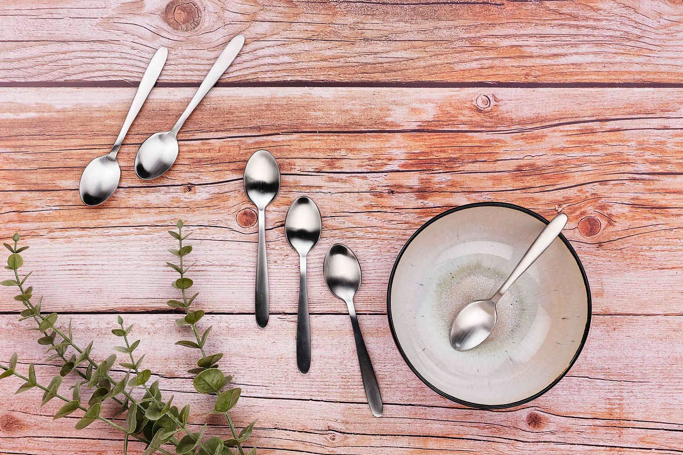 Set of 6 small spoons BJORN Red