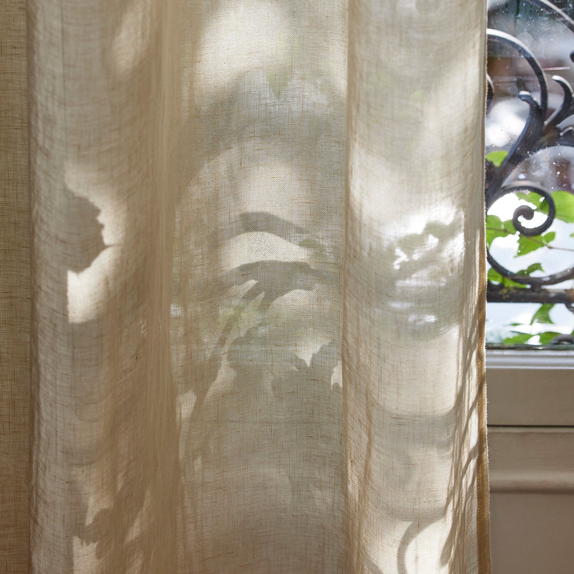 SHADOW - Linen net curtain with eyelets MADURA Beige