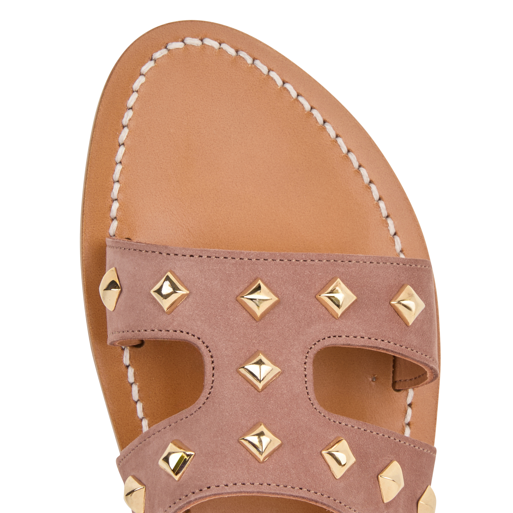 Sandales plates à clous en cuir  K JACQUES Marron